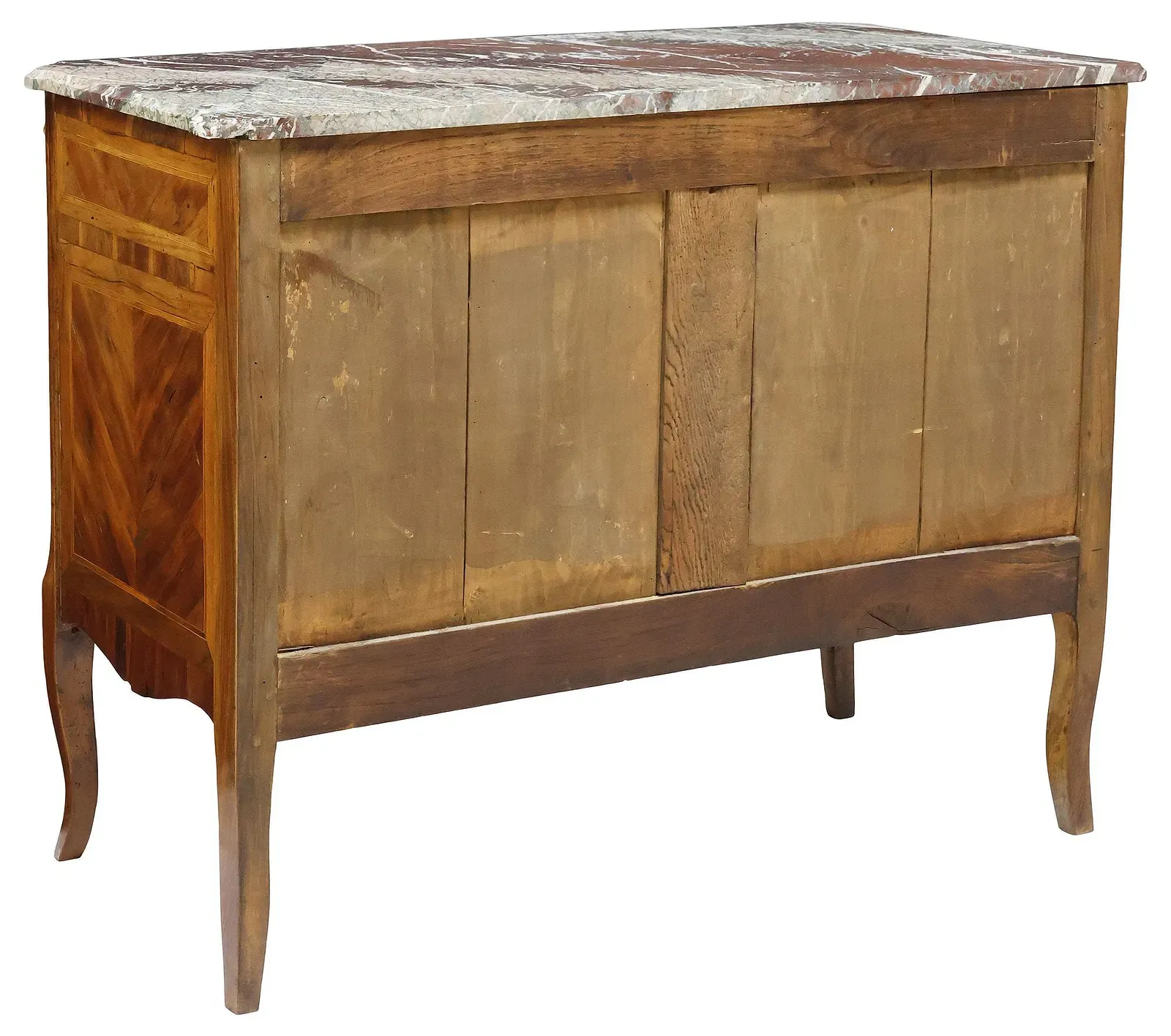 French Louis XVI Period Marquetry Walnut Commode with Marble Top thumbnail 5