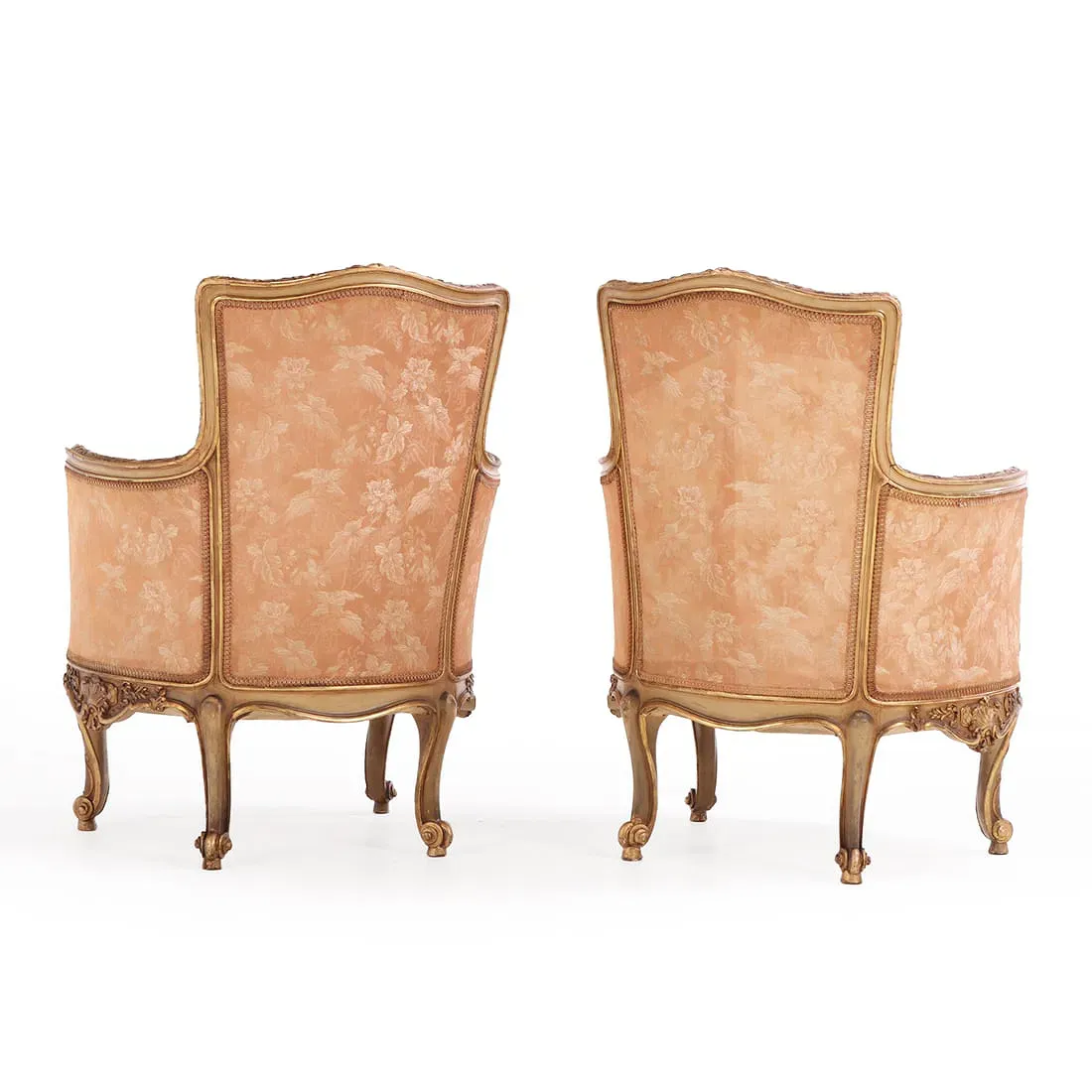 French Louis XV Style Giltwood Bergère Armchairs thumbnail 7