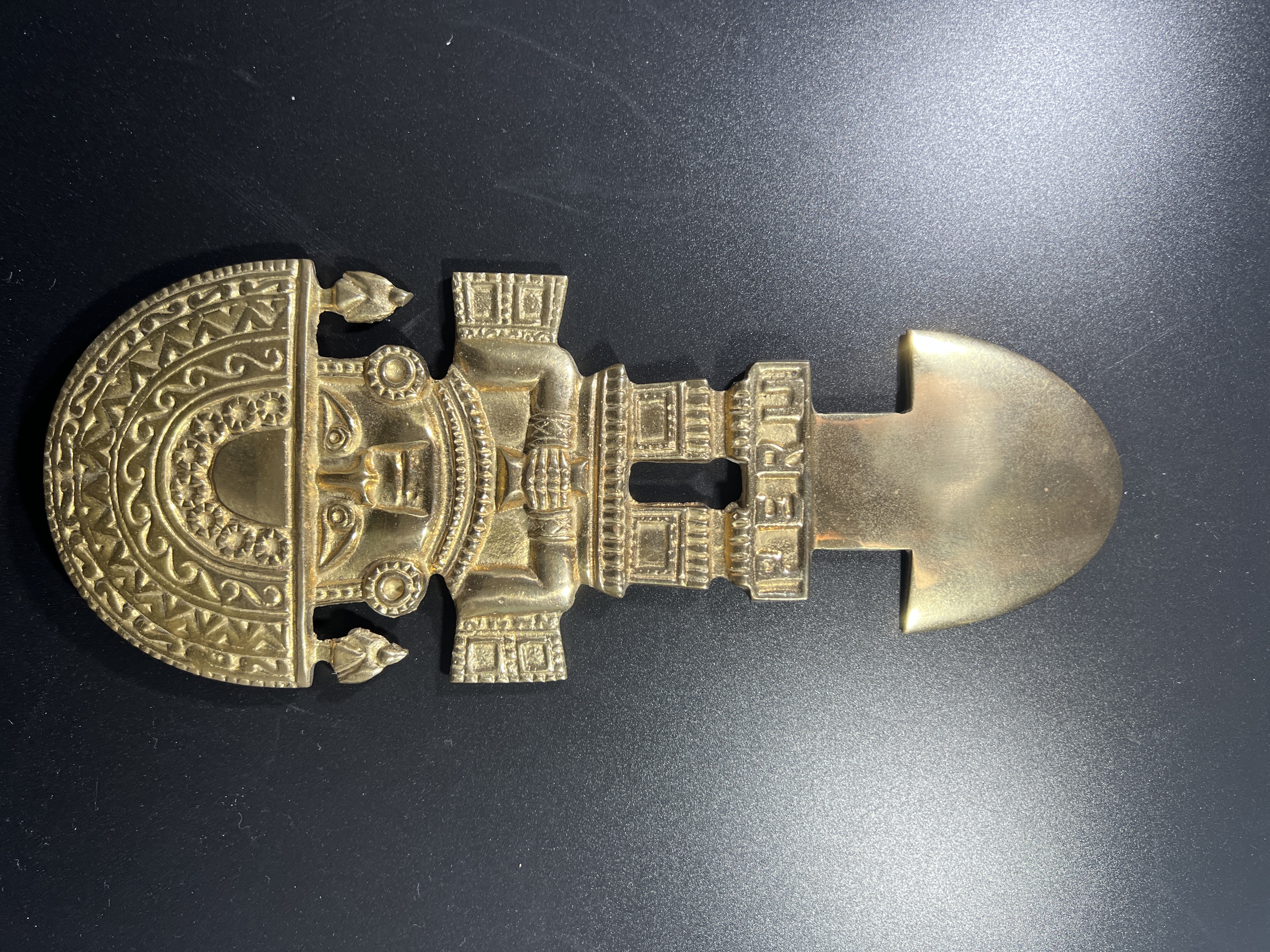 Peruvian Pre-Columbian Revival Style Brass Letter Opener