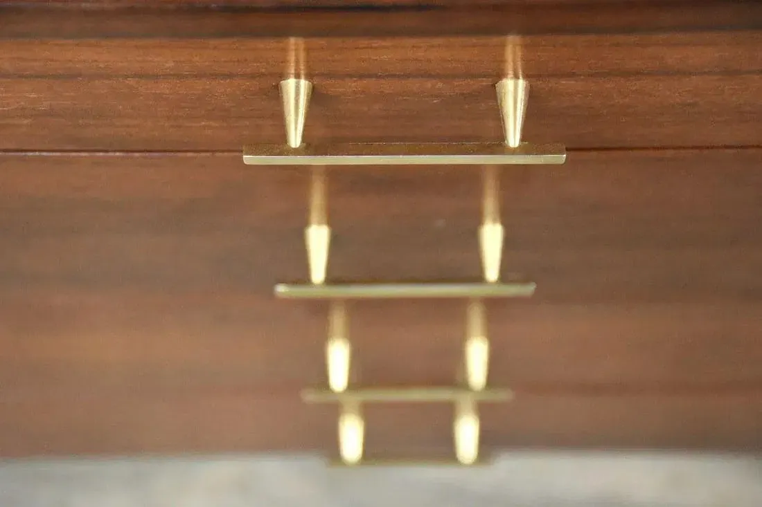 Mid-Century Modern Walnut and Gray Eight-Drawer Dresser thumbnail 7