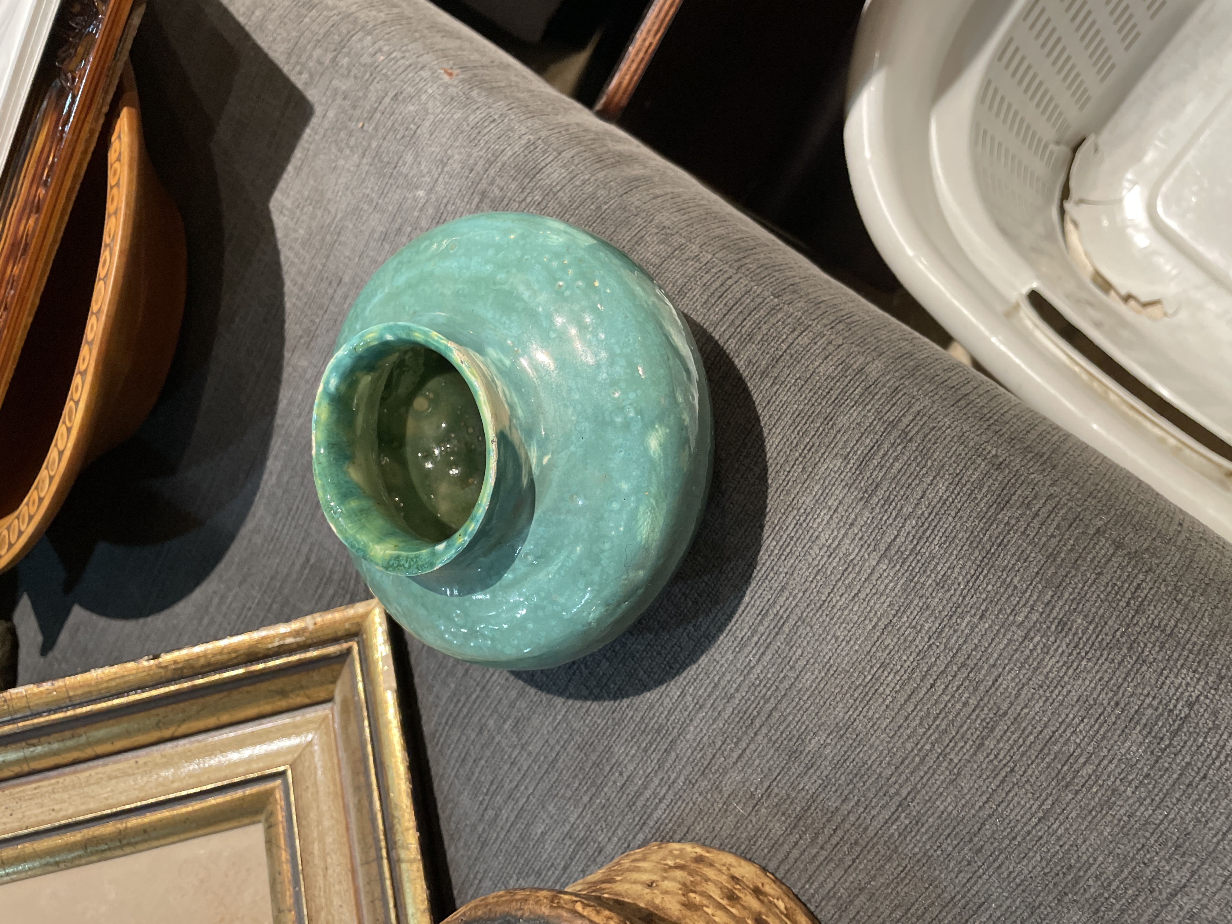 American Arts and Crafts Period Turquoise Glazed Ceramic Vase
