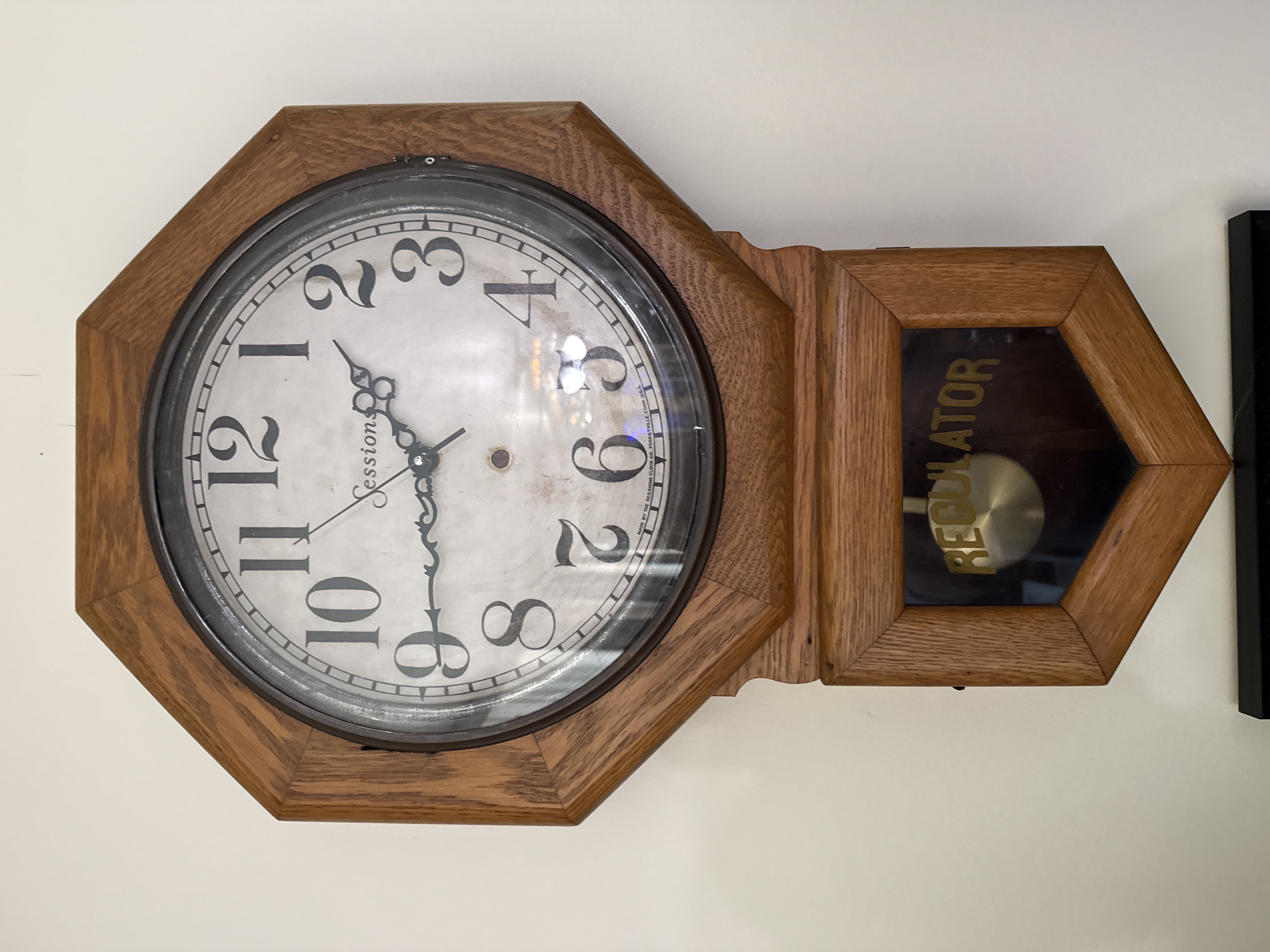 American Sessions Oak Regulator Wall Clock