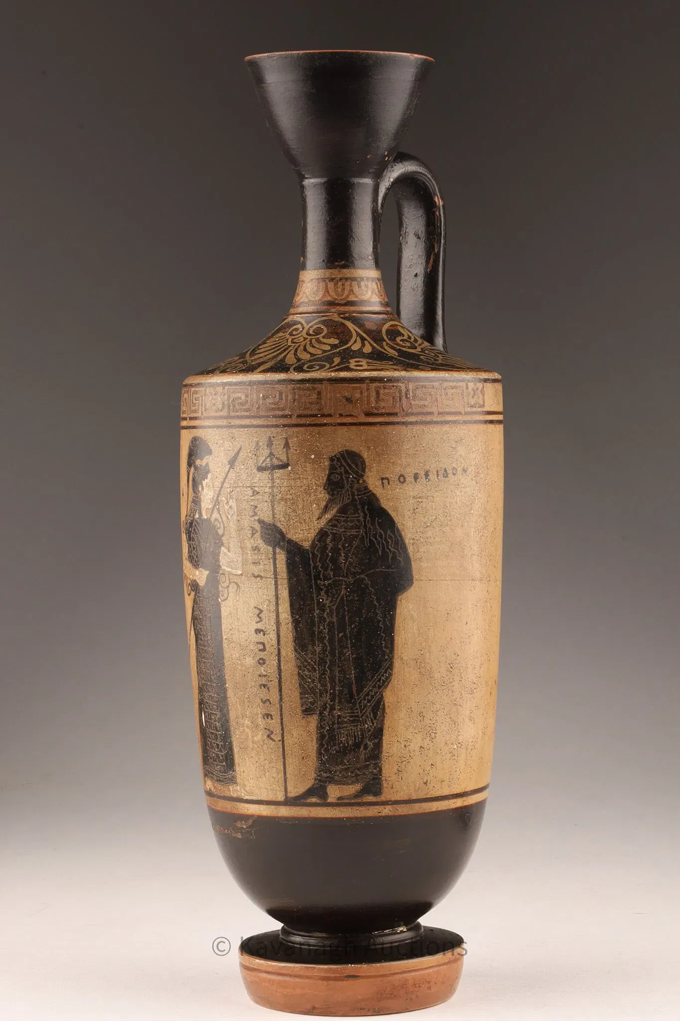 Attic Black-Figure Lekythos with Athena and Poseidon