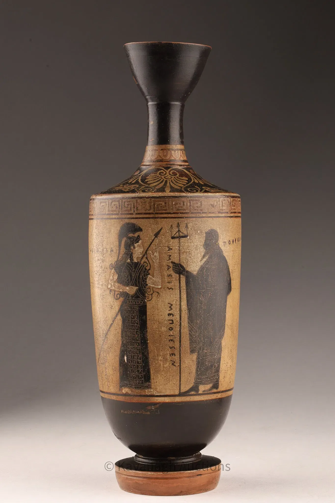 Attic Black-Figure Lekythos with Athena and Poseidon thumbnail 4