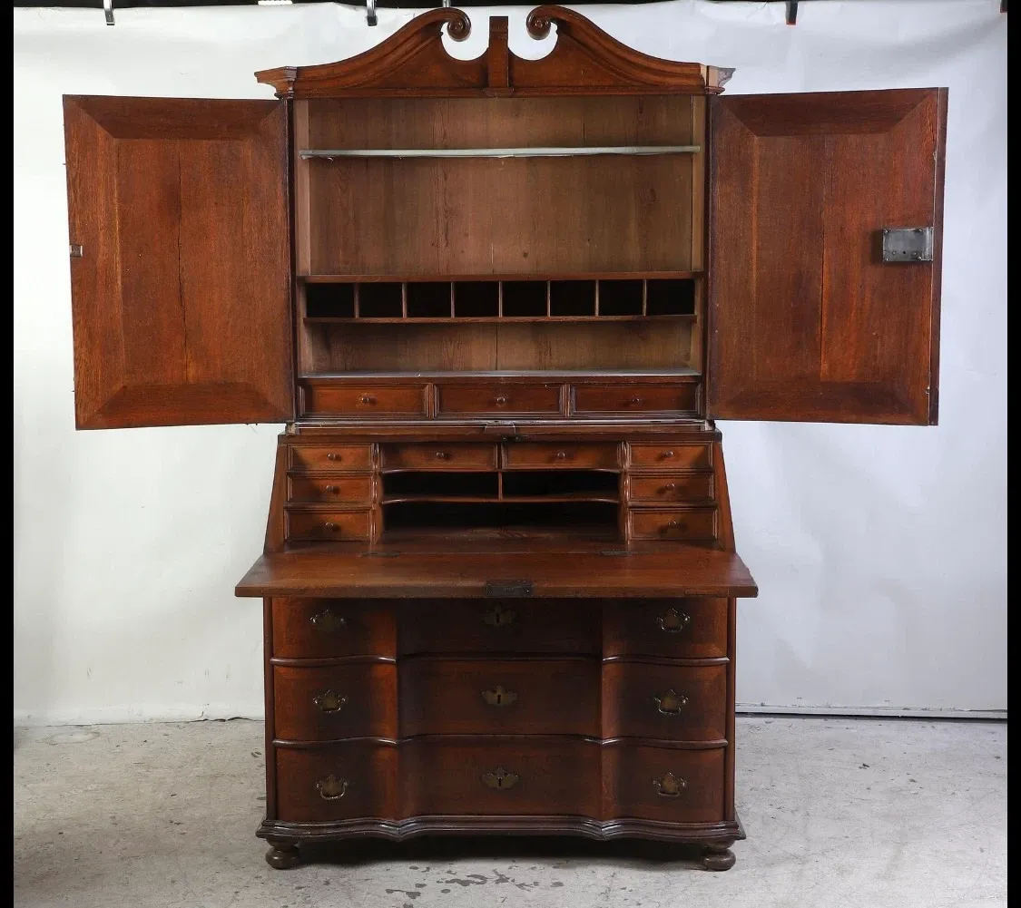 English Georgian Period Walnut Secretary Bookcase