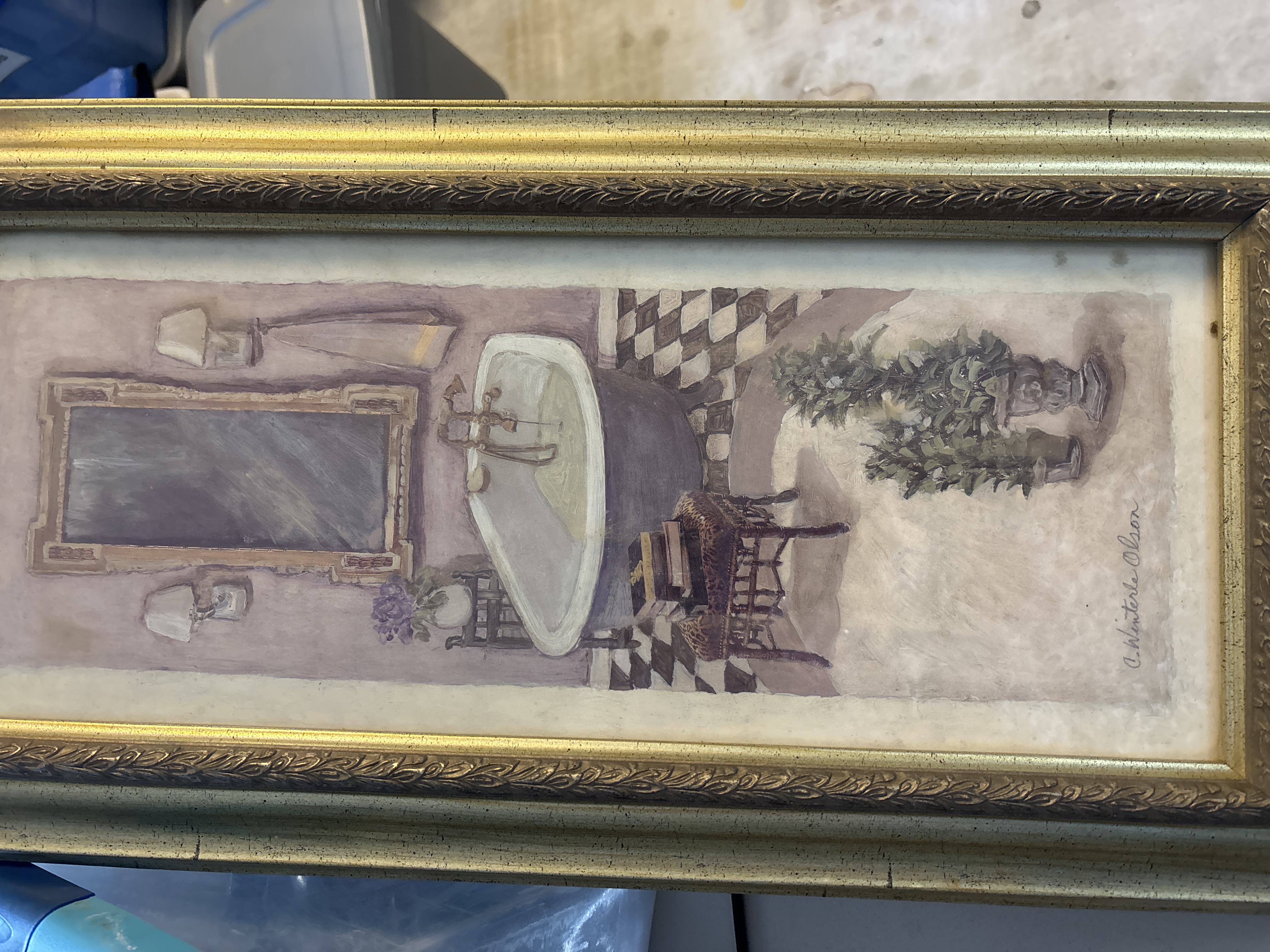 Vintage Bathroom Interior Painting