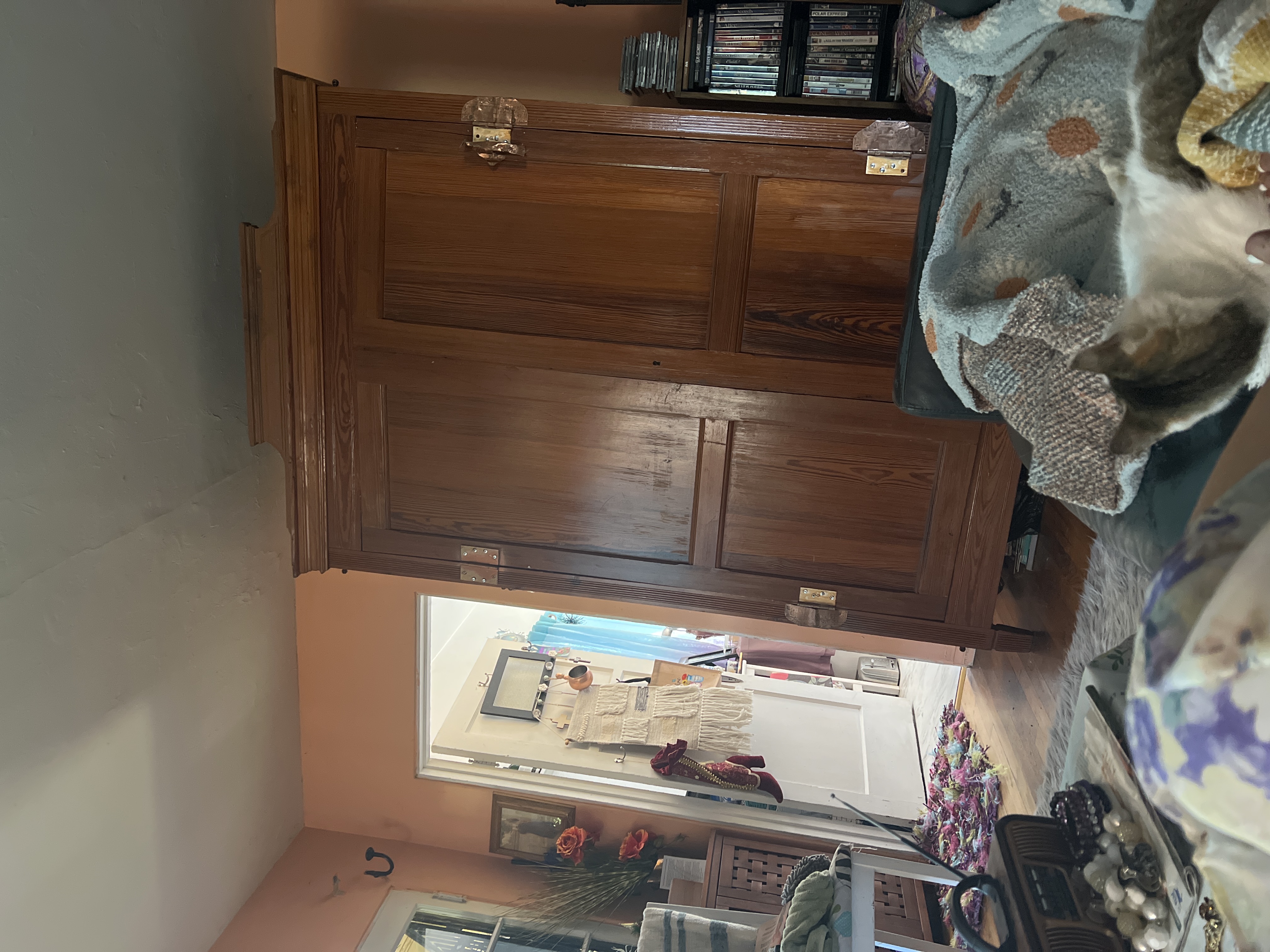 American pine wardrobe cabinet