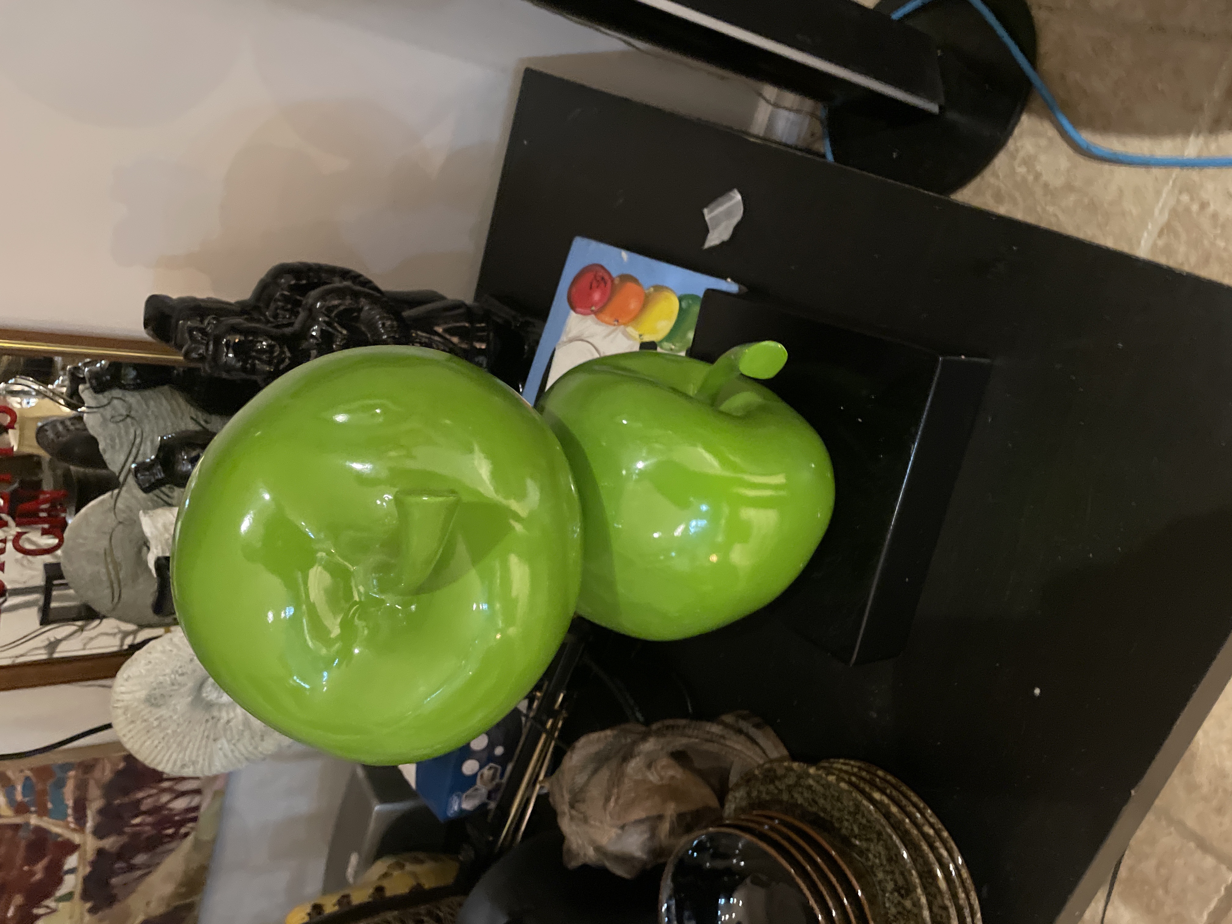 Modern Green Apple Sculpture