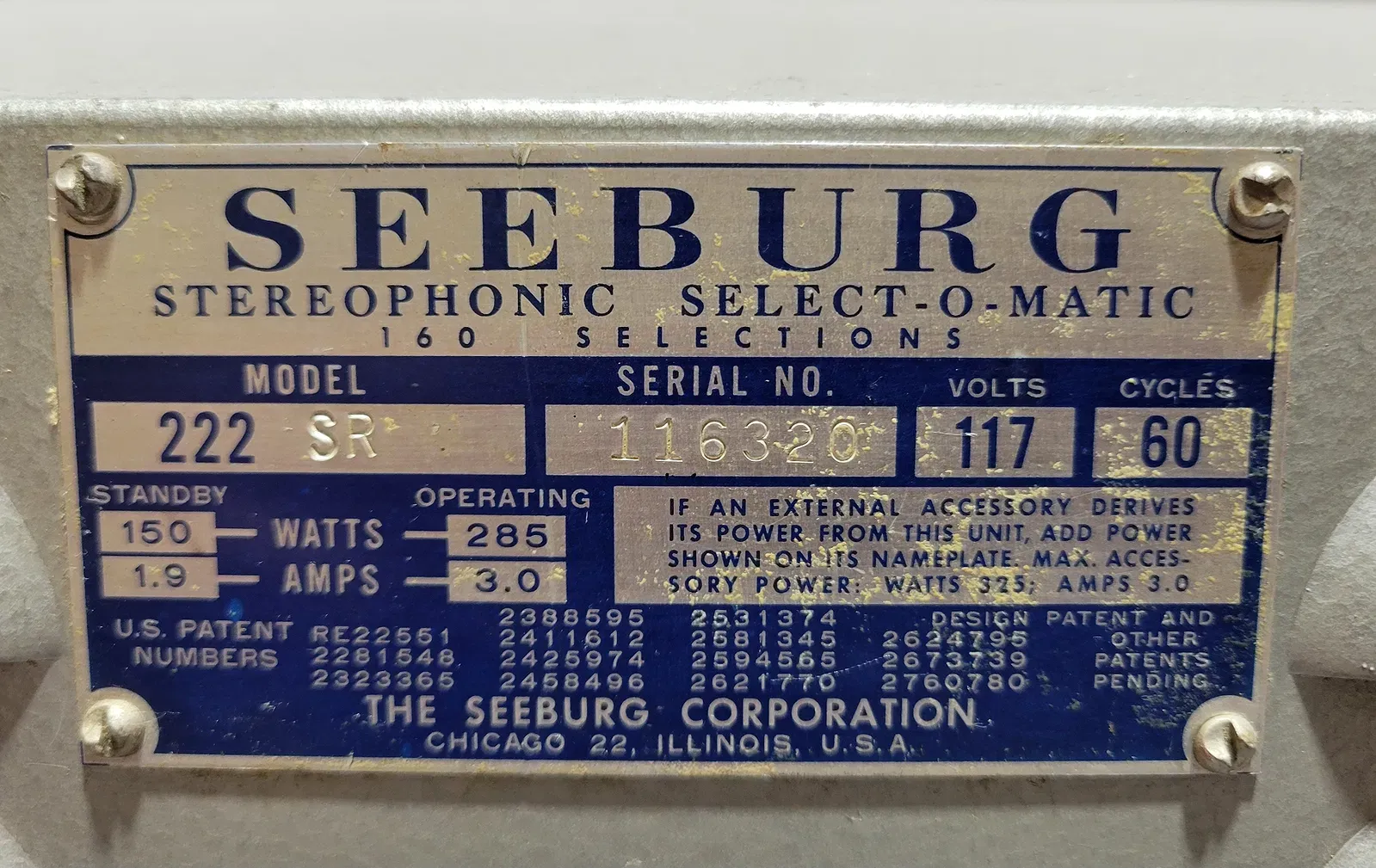 Seeburg Model 222 Stereophonic Select-O-Matic Jukebox thumbnail 7