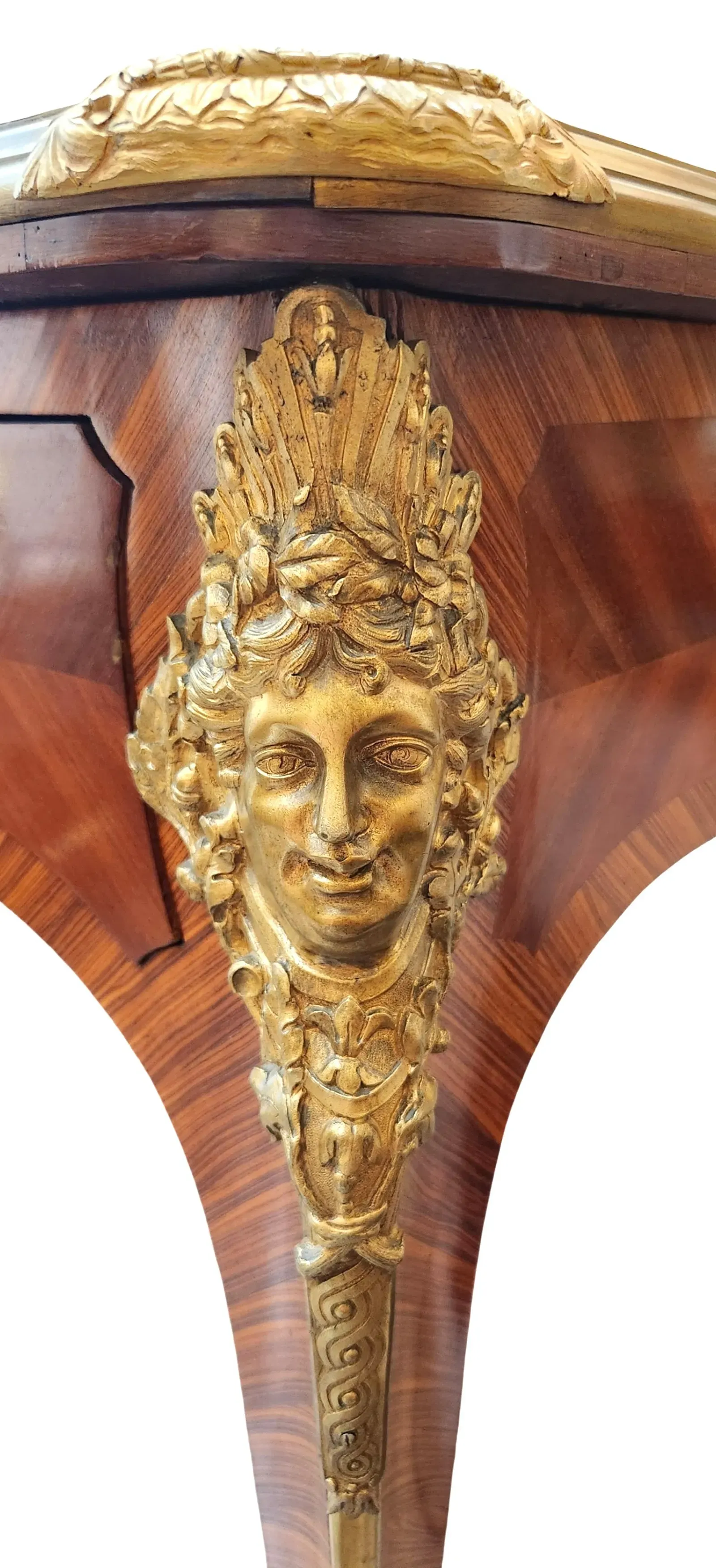 French Louis XV Style Kingwood and Gilt-Bronze Bureau Plat Writing Table thumbnail 5