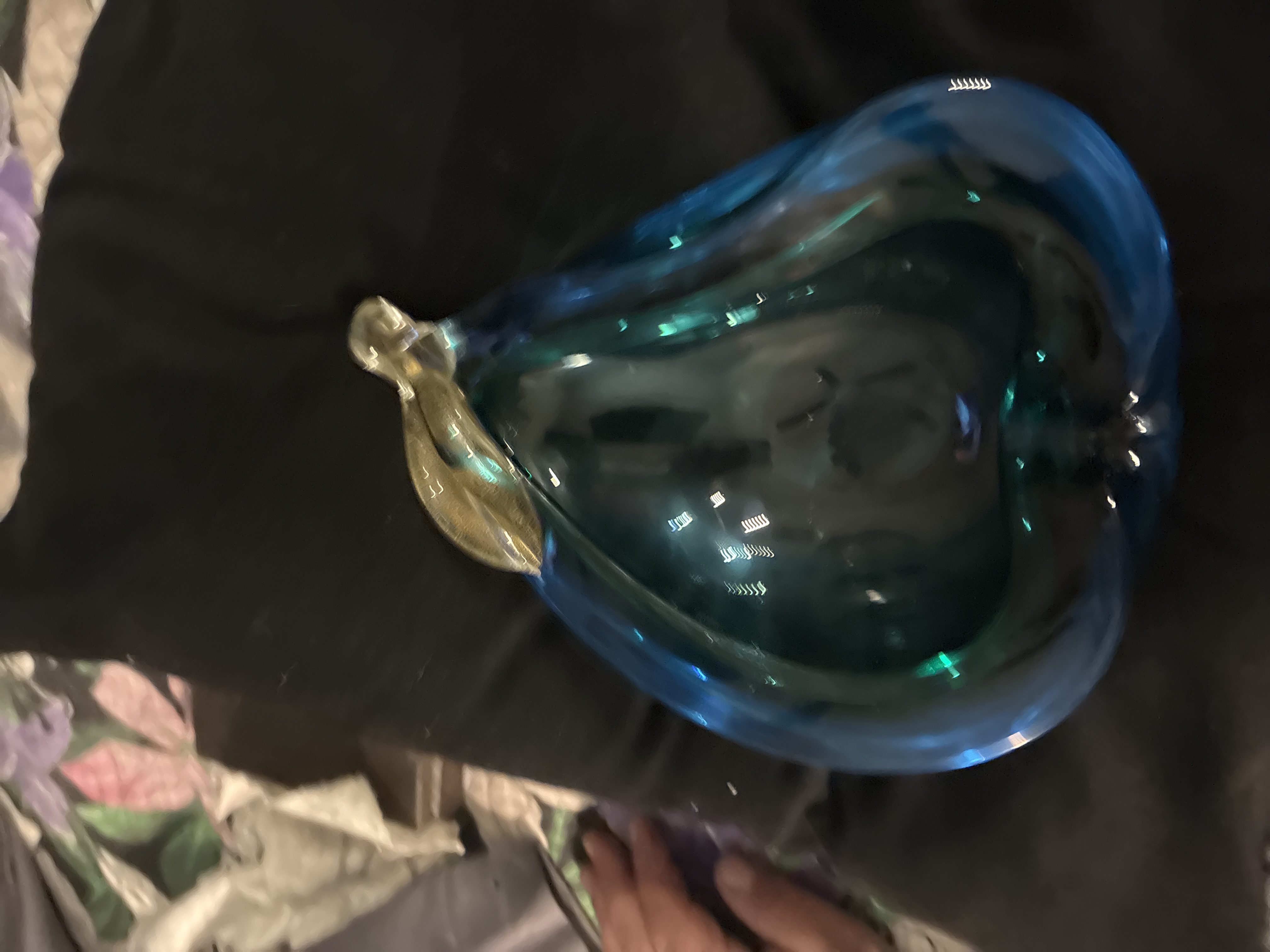 Murano Style Glass Pear Sculpture