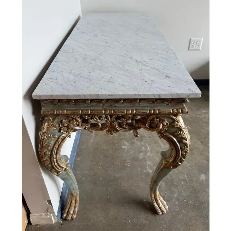 Italian Rococo Style Painted and Parcel-Gilt Console Table thumbnail 4