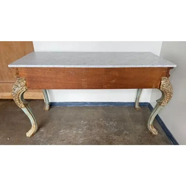 Italian Rococo Style Painted and Parcel-Gilt Console Table thumbnail 5