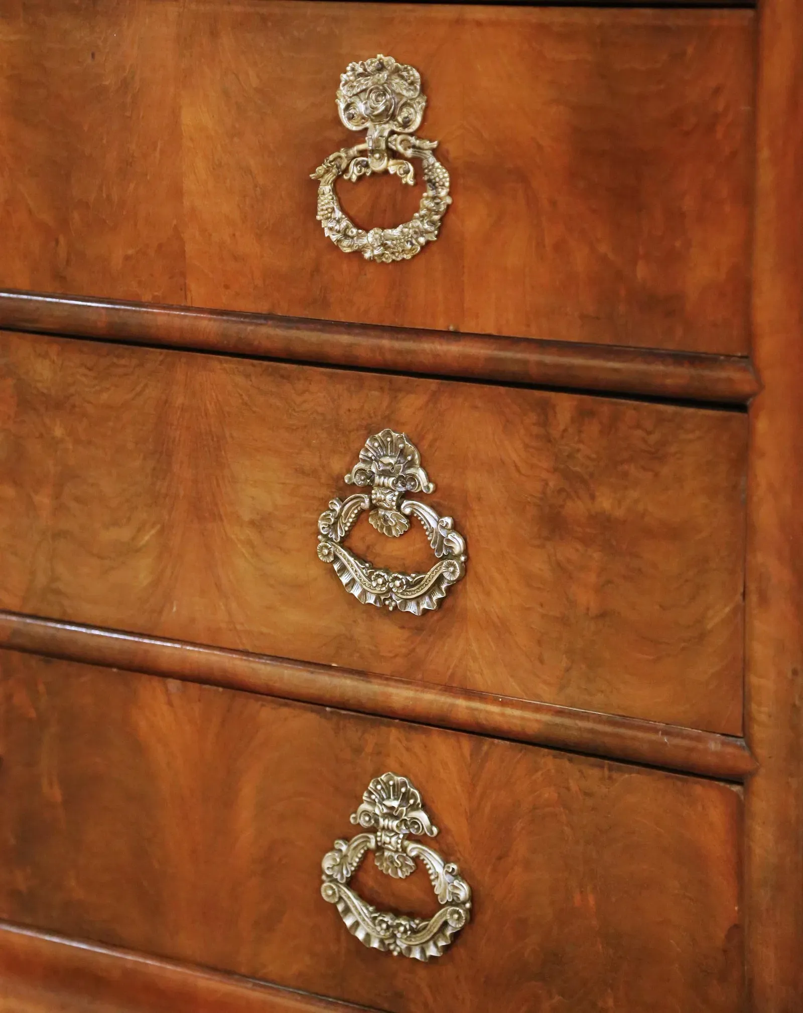 French Louis Philippe Period Walnut Commode with Marble Top thumbnail 3