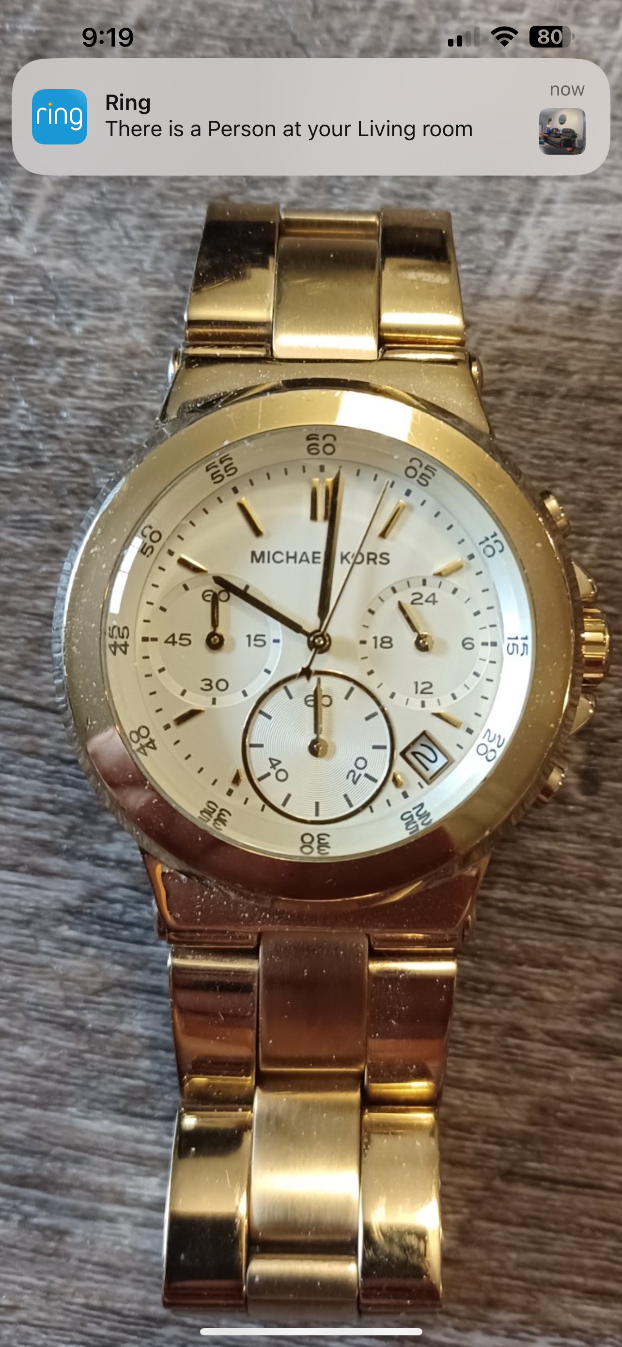 Michael Kors Gold-Tone Chronograph Stainless Steel Wristwatch