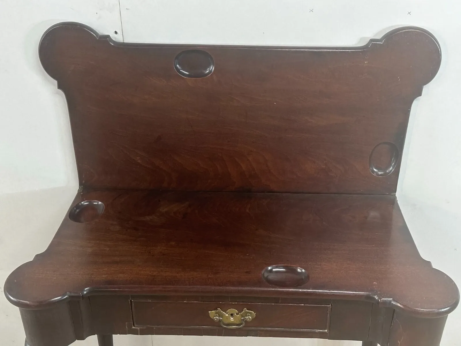 George II Style Mahogany Triple-Top Gaming / Card Table thumbnail 5