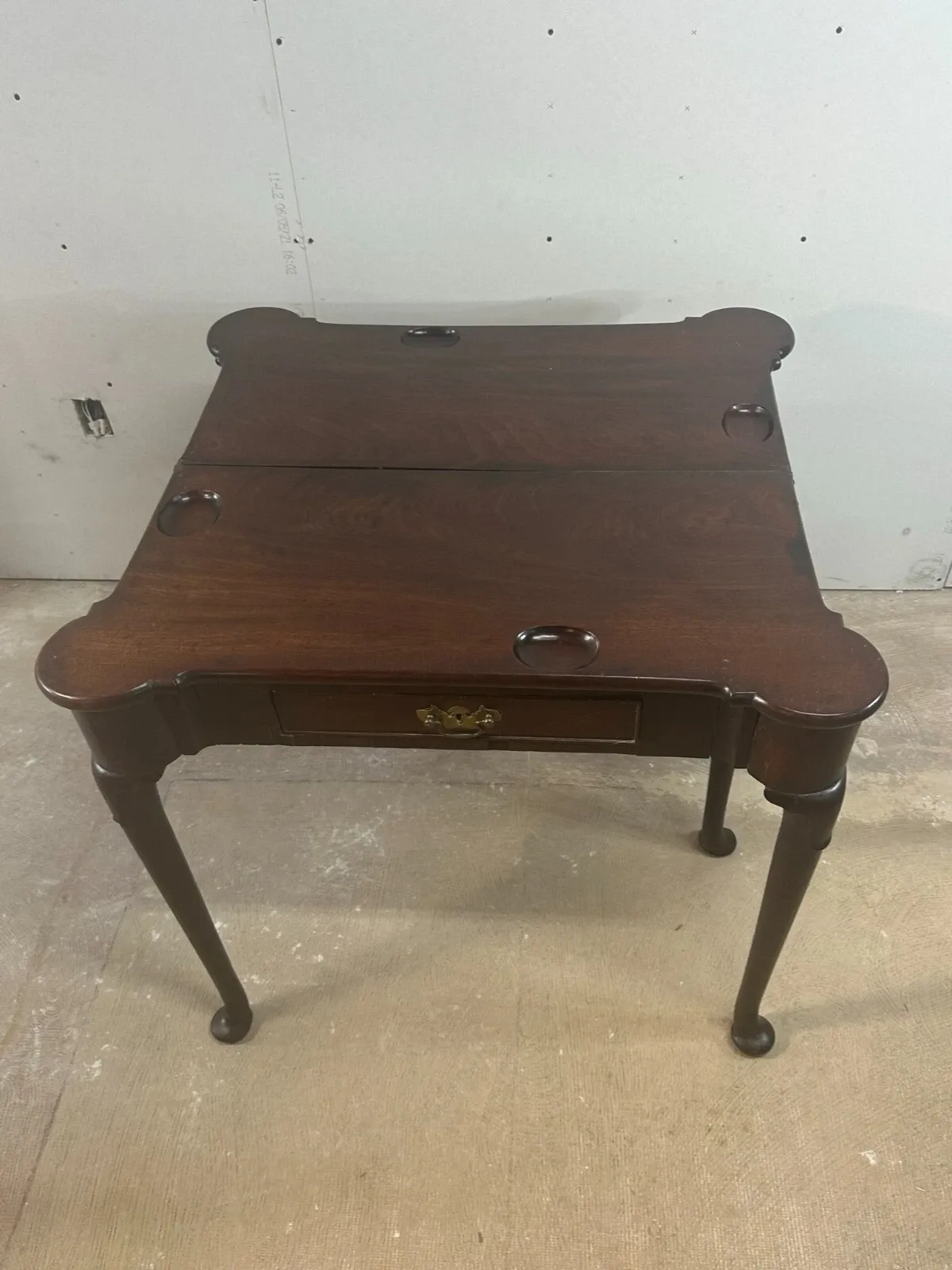 George II Style Mahogany Triple-Top Gaming / Card Table thumbnail 6