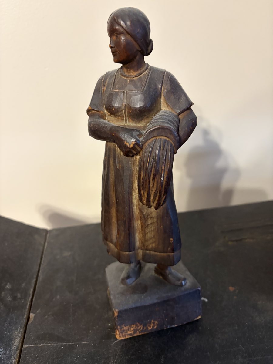 Carved Wood Figure of a Peasant Woman