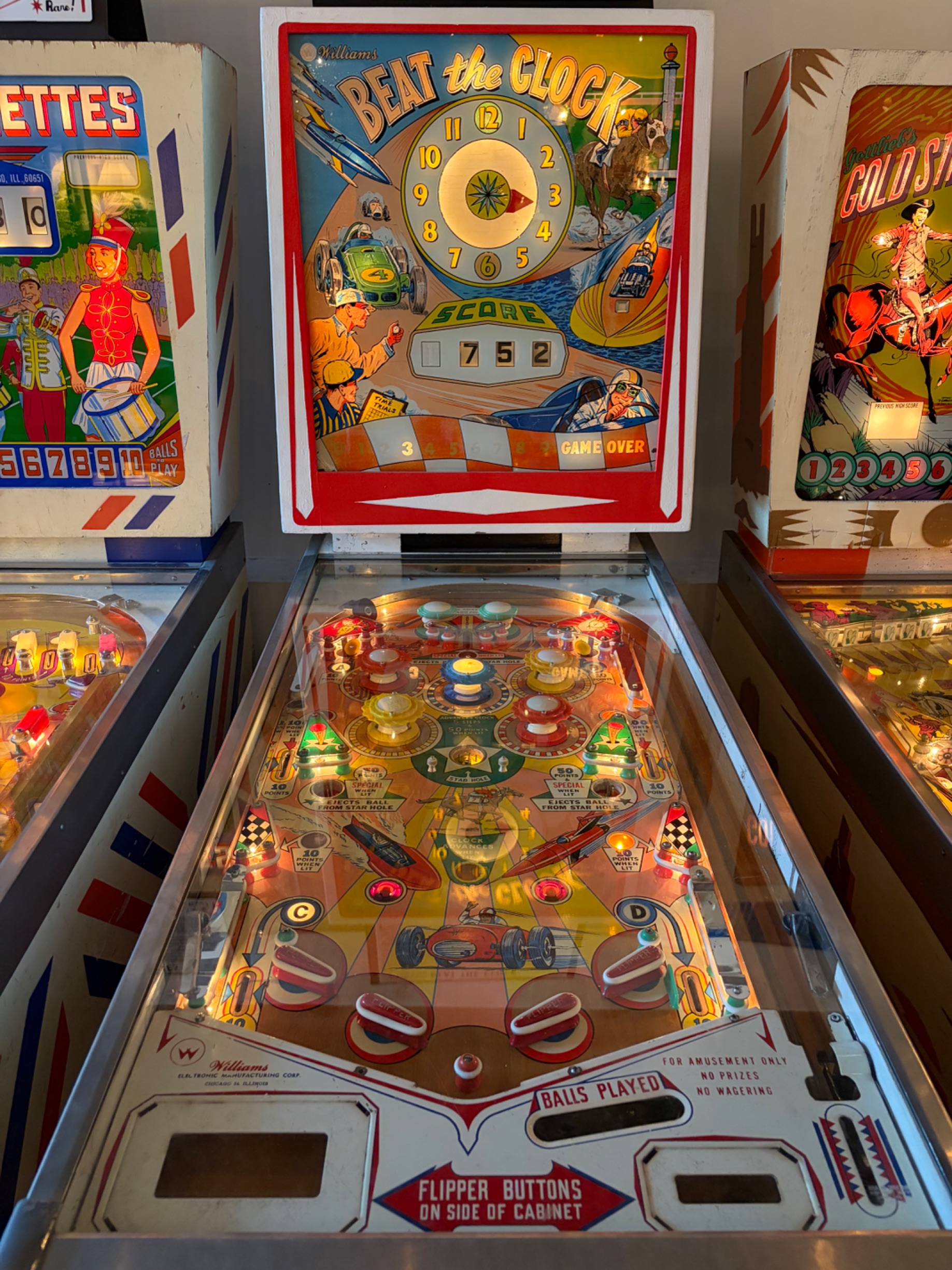 American Mid-Century Williams 'Beat the Clock' Electro-Mechanical Pinball Machine