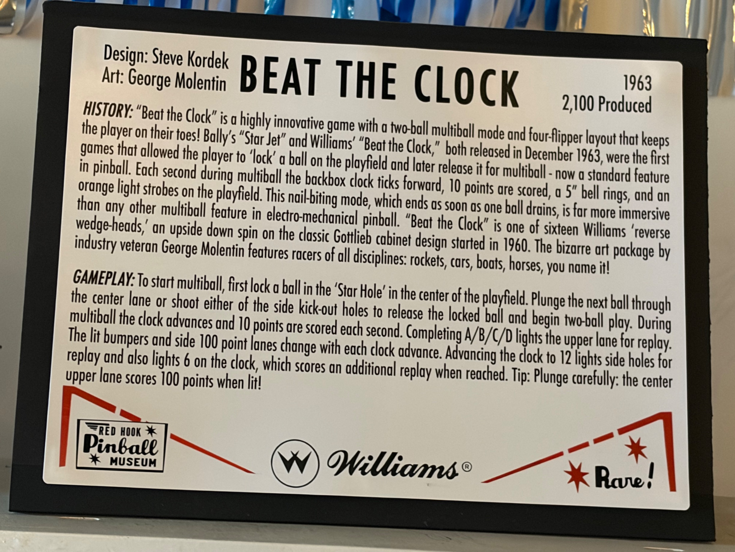 American Mid-Century Williams 'Beat the Clock' Electro-Mechanical Pinball Machine thumbnail 8