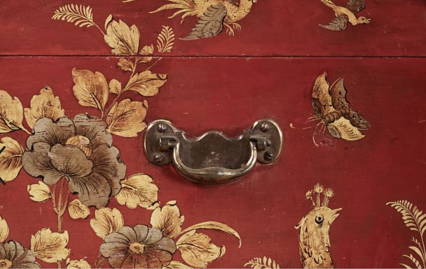 English George II Period Japanned Red Lacquer Table Cabinet on Stand thumbnail 8