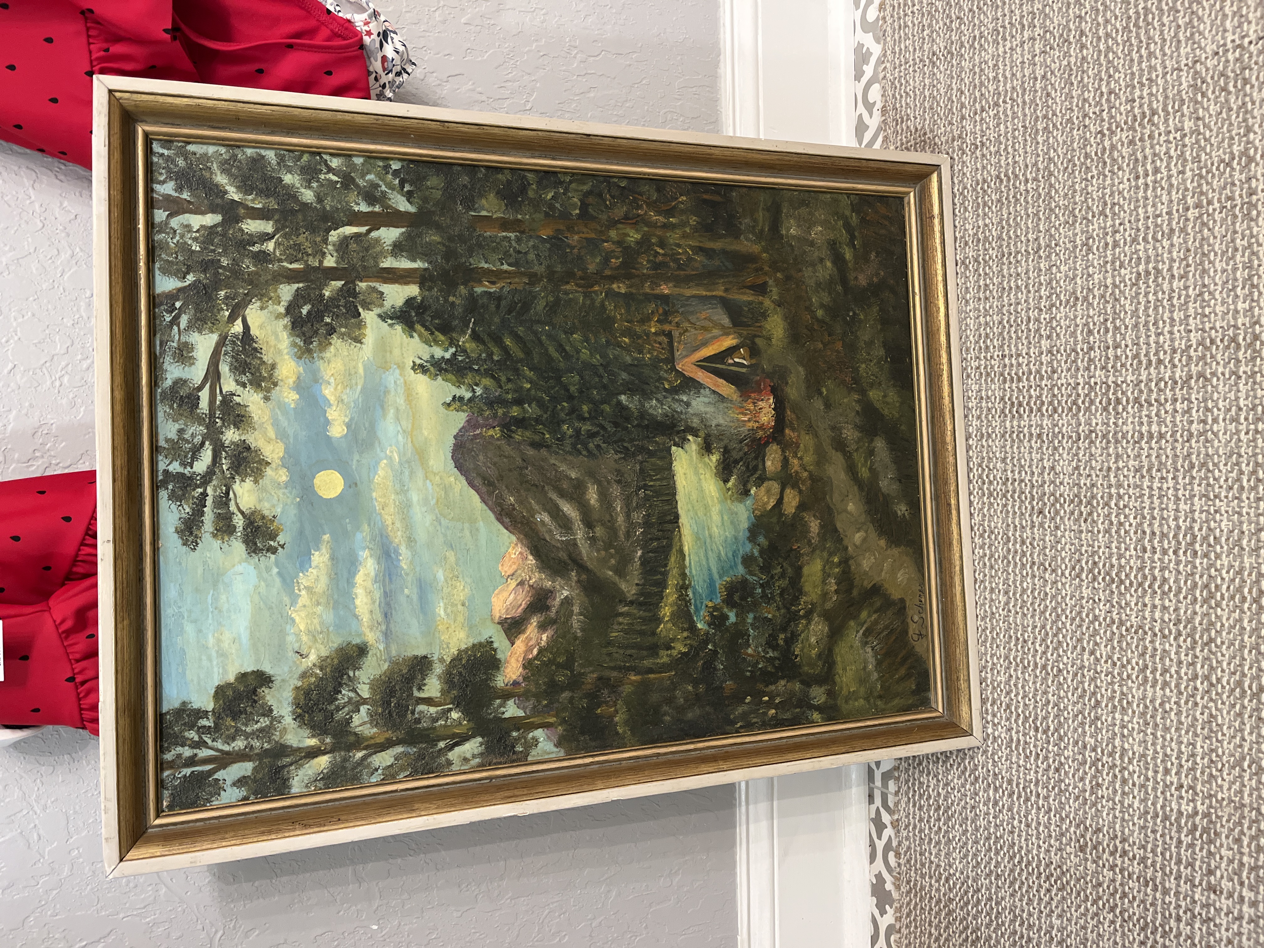 Mid-20th Century American Oil Landscape Painting on Canvas