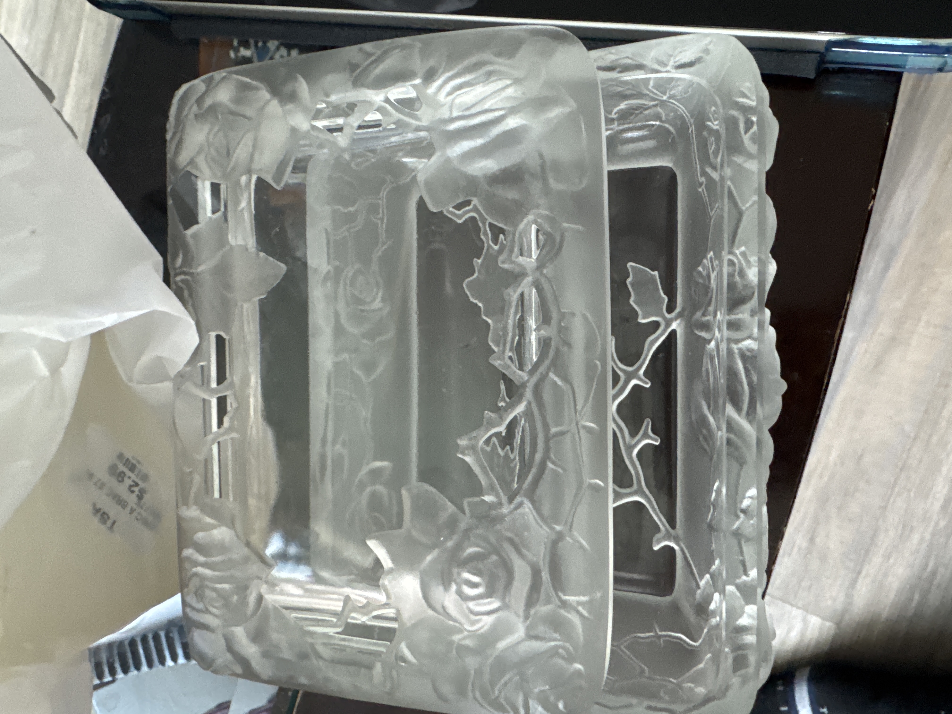 Art Deco Frosted Glass Box