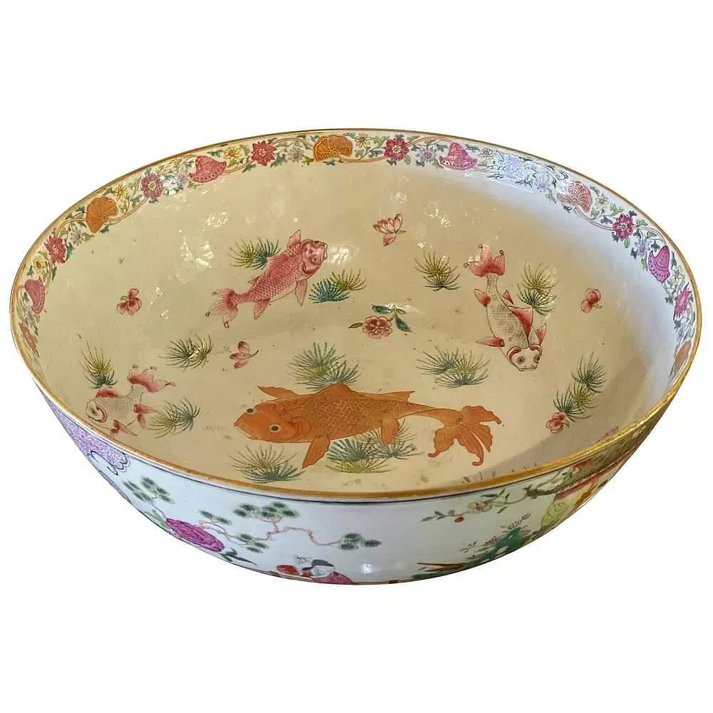 Chinese Famille Rose Porcelain Fish Bowl