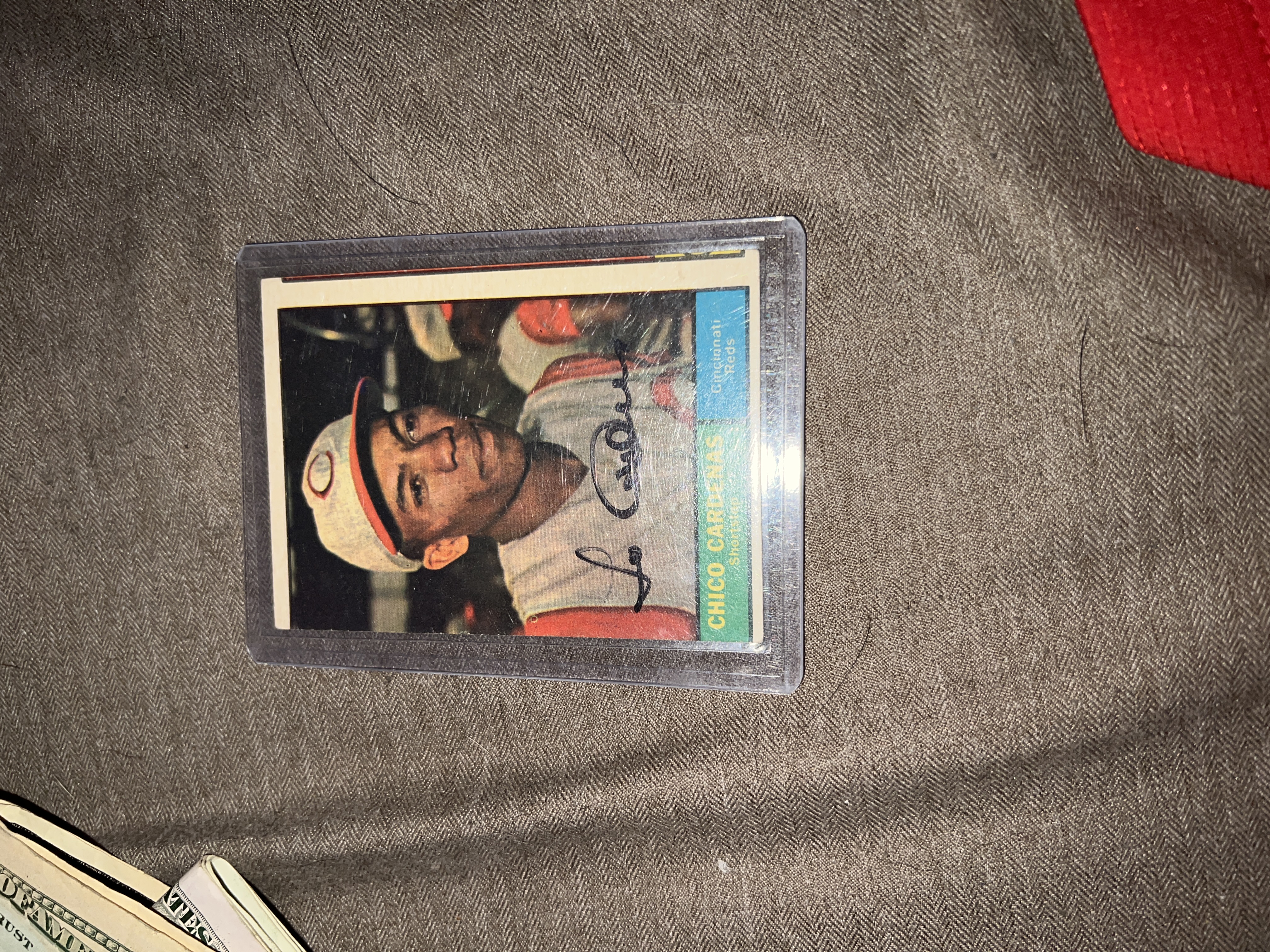 1964 Topps Chico Cardenas Cincinnati Reds Baseball Card (Autographed)