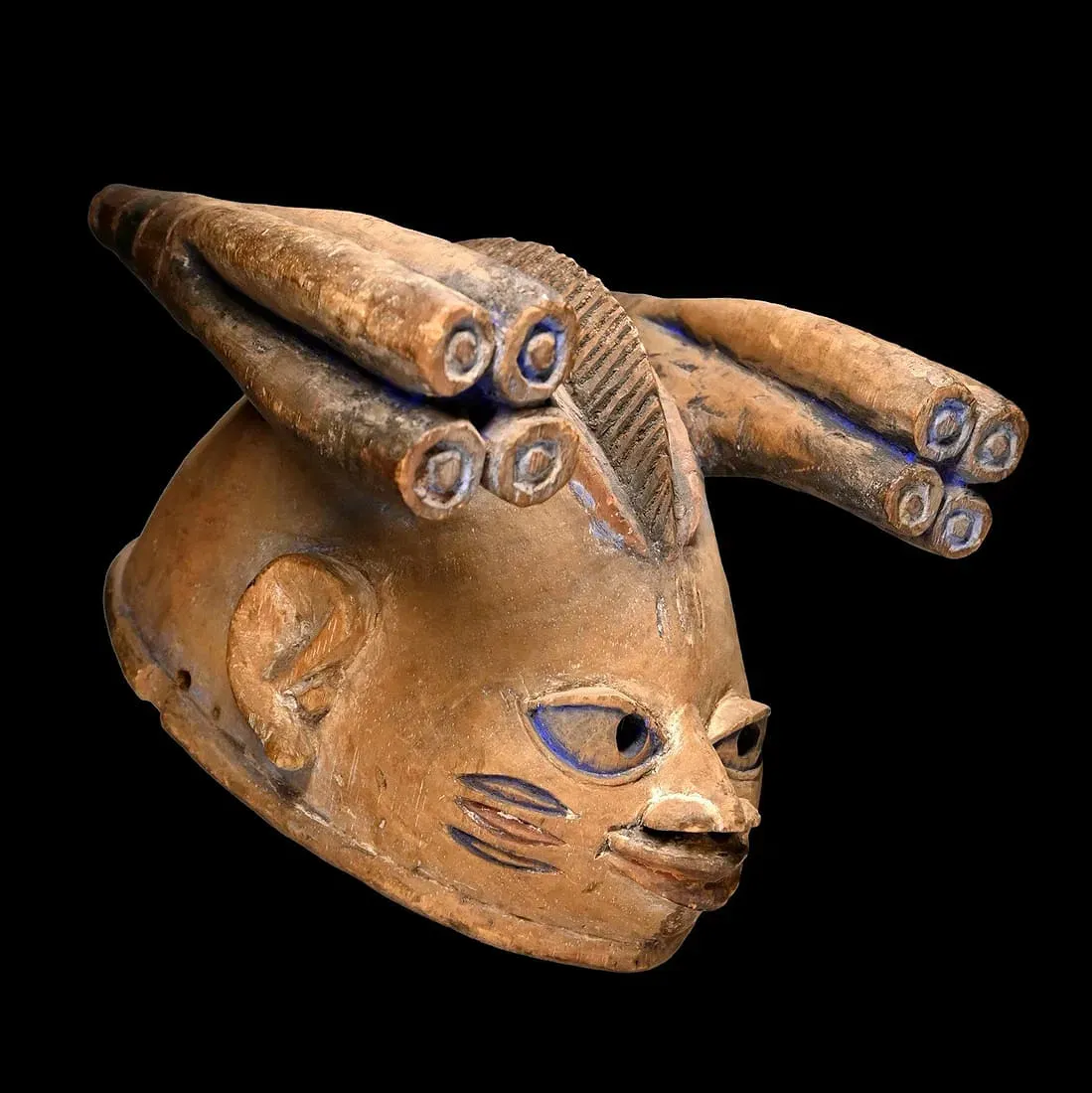 Yoruba Gelede Carved Wood Helmet Mask thumbnail