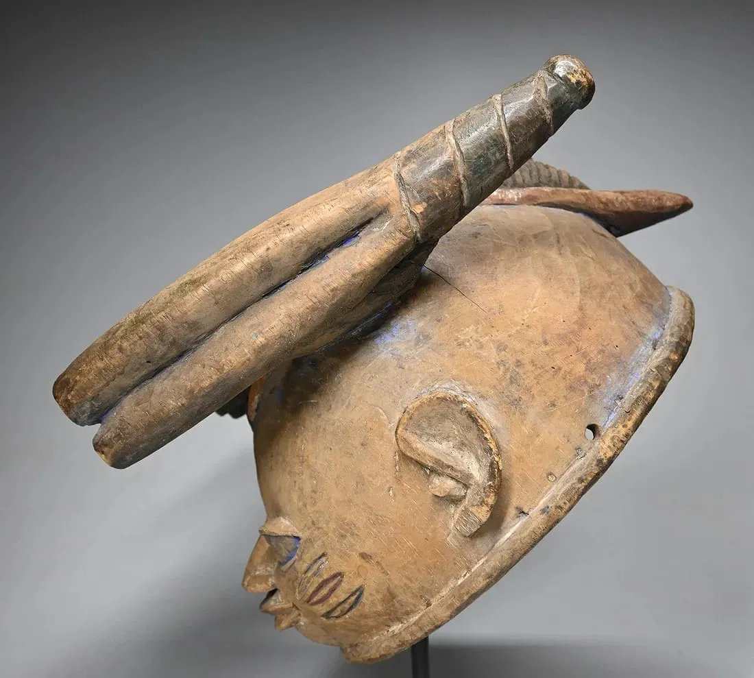 Yoruba Gelede Carved Wood Helmet Mask thumbnail 5