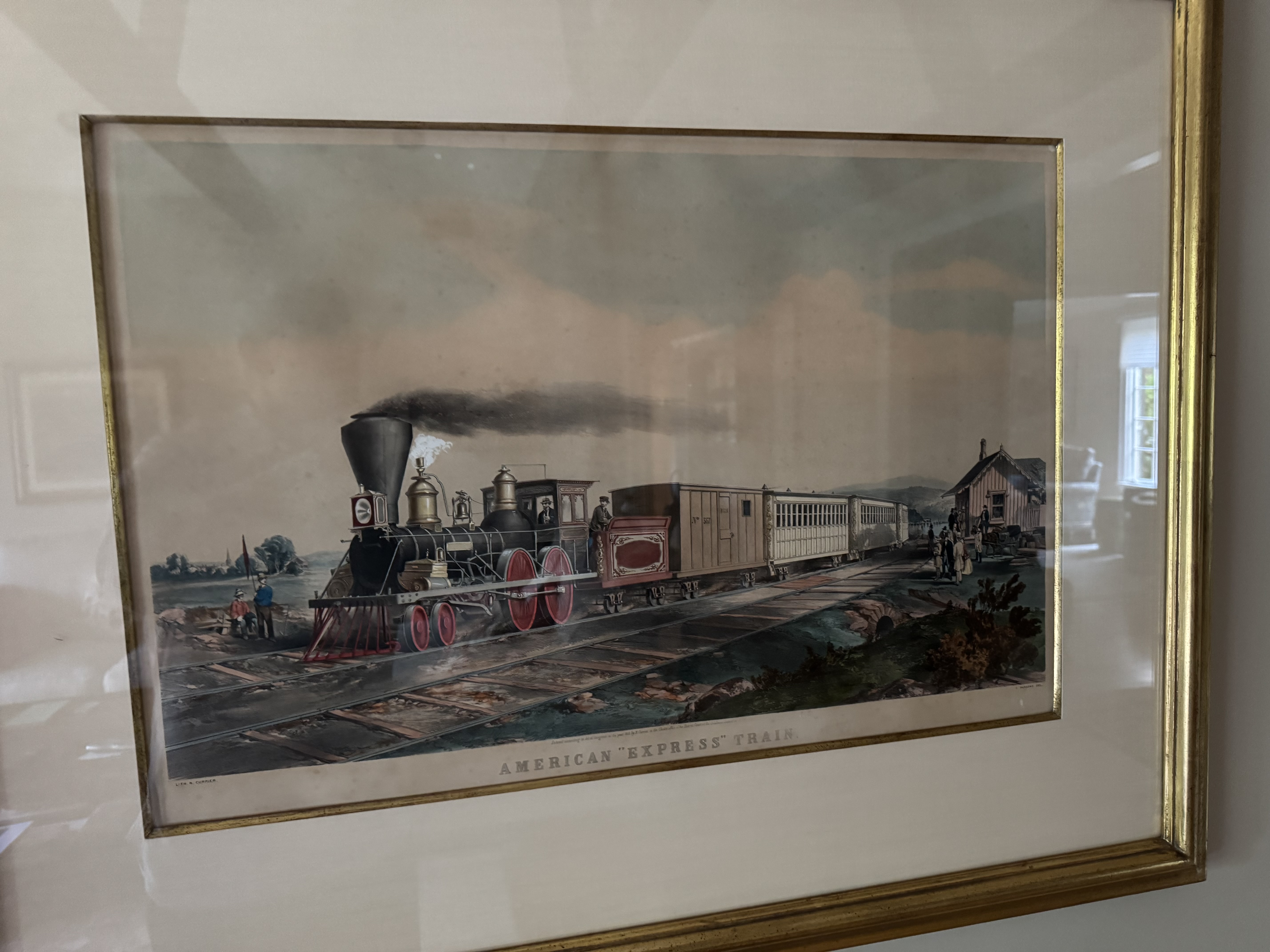 Currier & Ives Lithograph 'American Express Train'