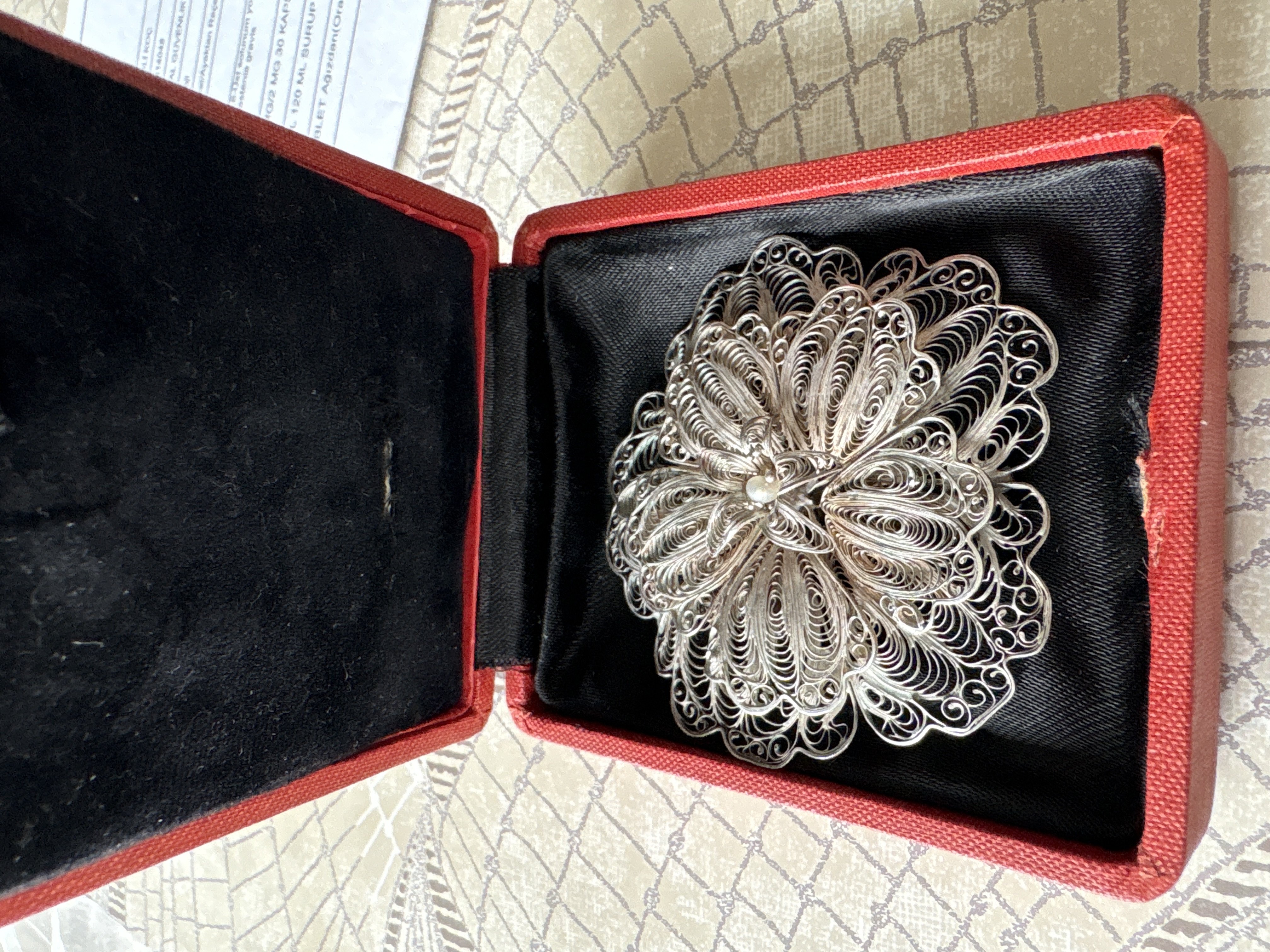 Silver Filigree Brooch