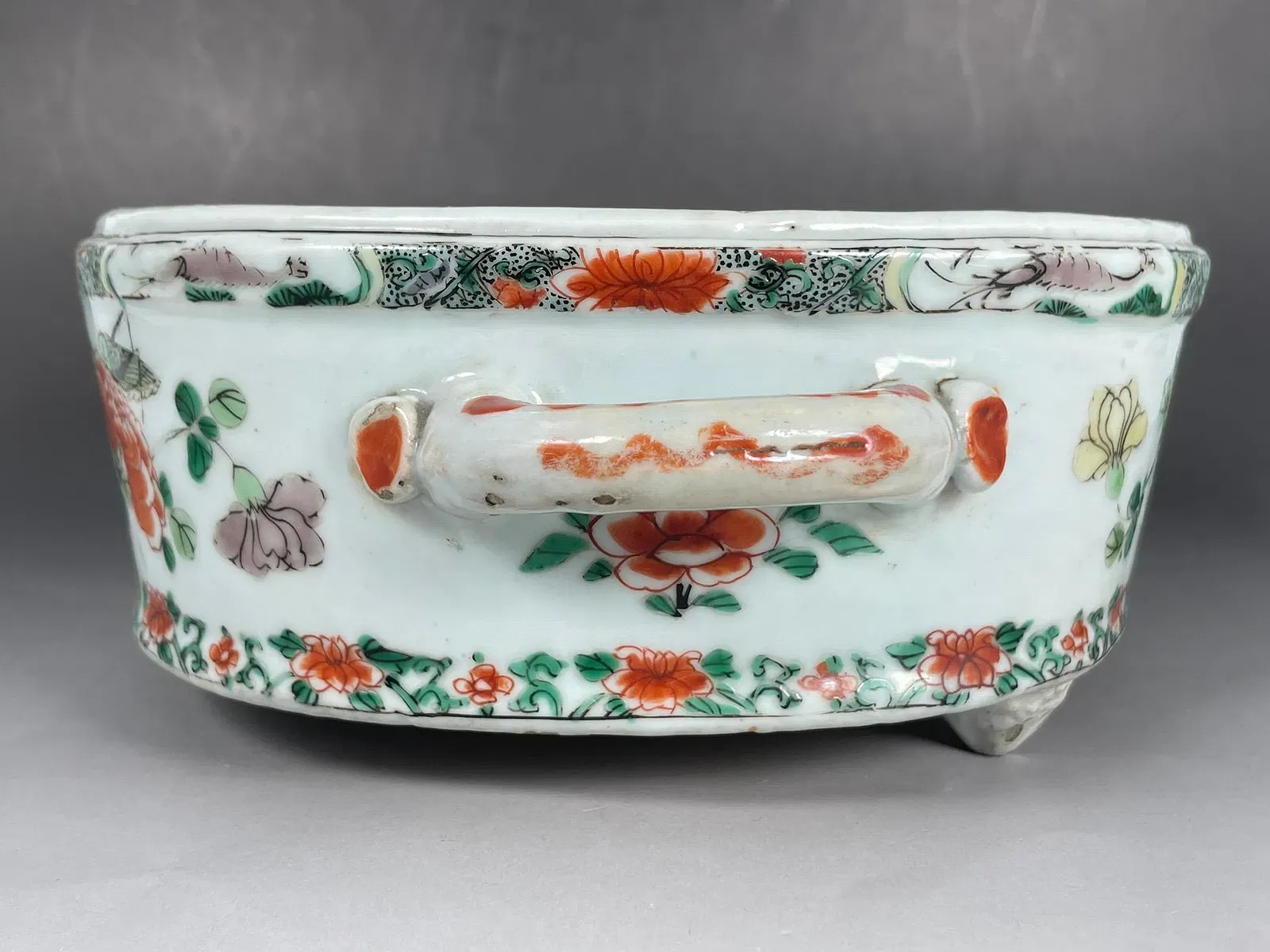 Chinese Famille Verte Style Porcelain Oval Jardinier thumbnail 5