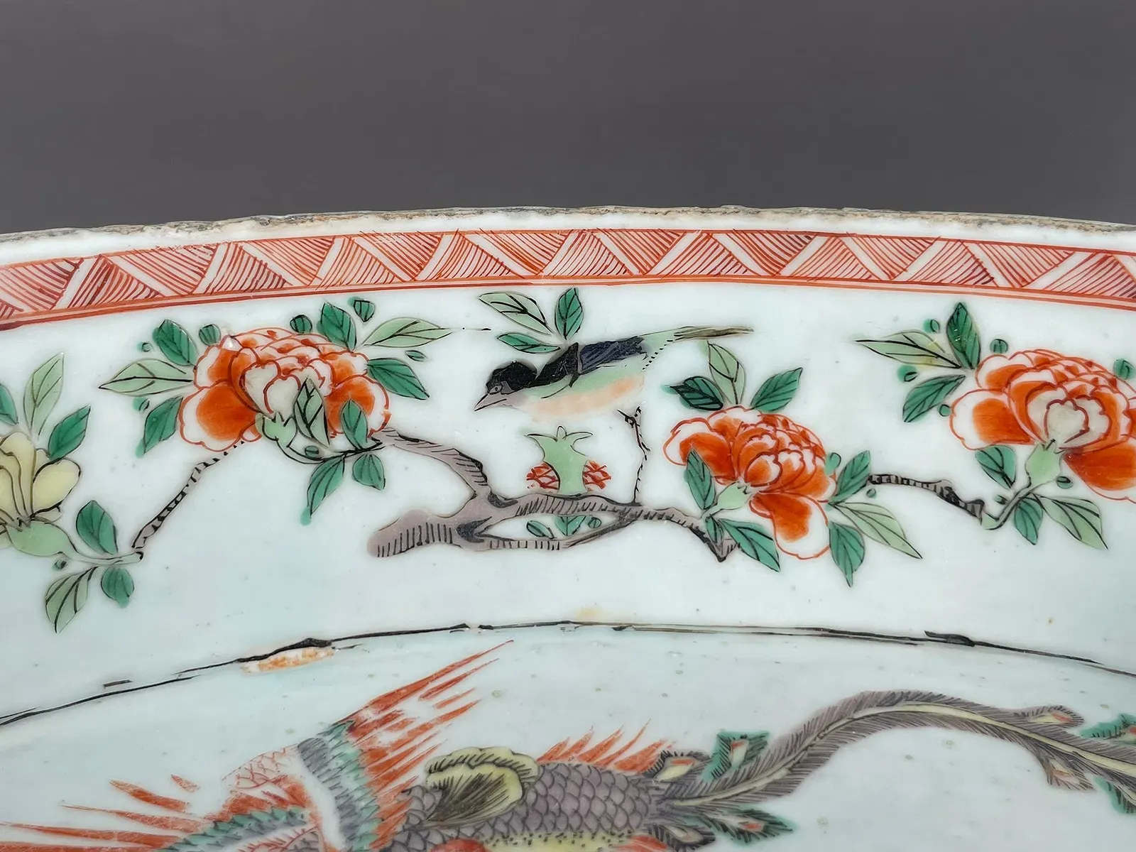 Chinese Famille Verte Style Porcelain Oval Jardinier thumbnail 10