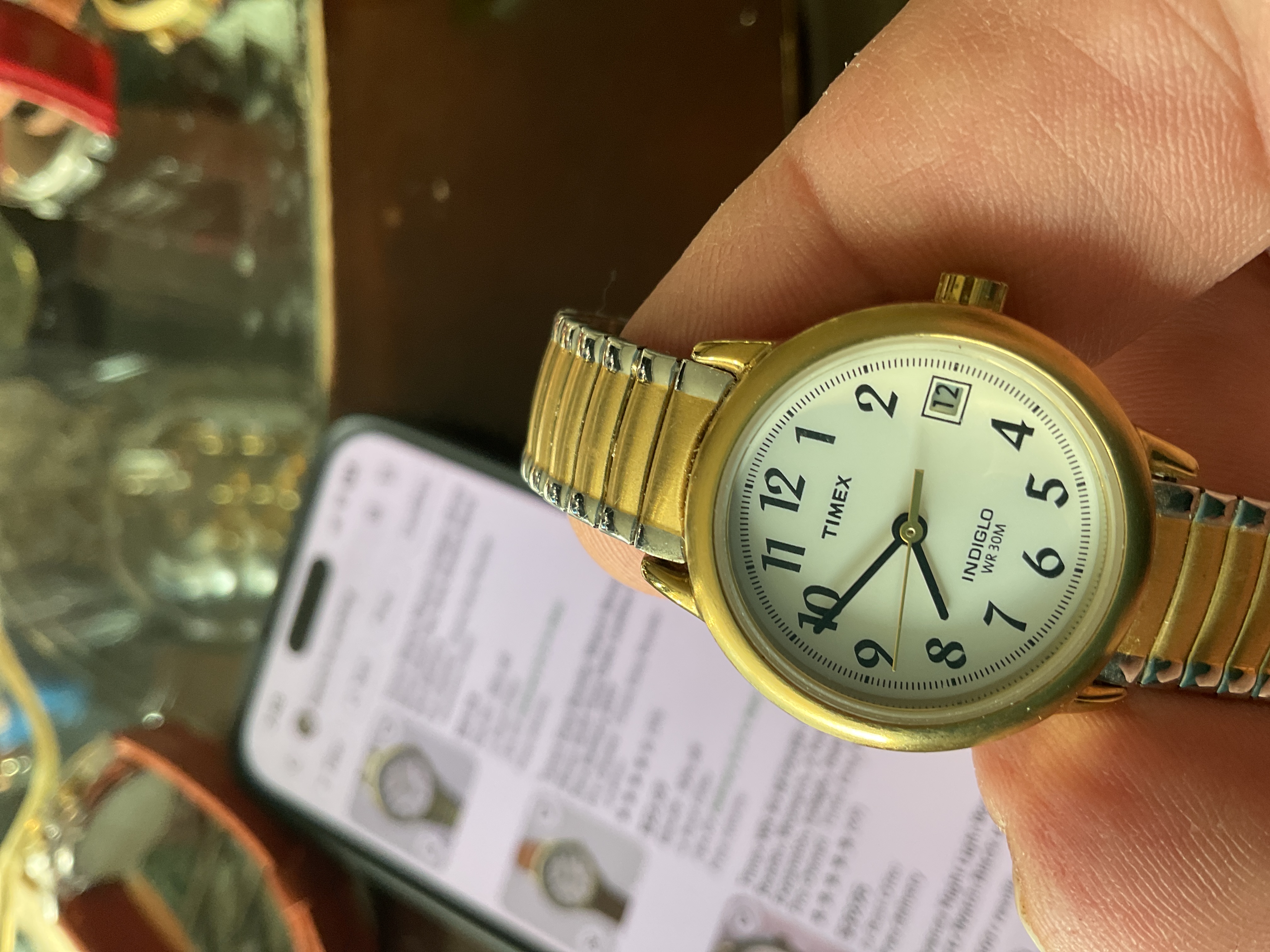 Timex Indiglo Brass-Tone Quartz Wristwatch