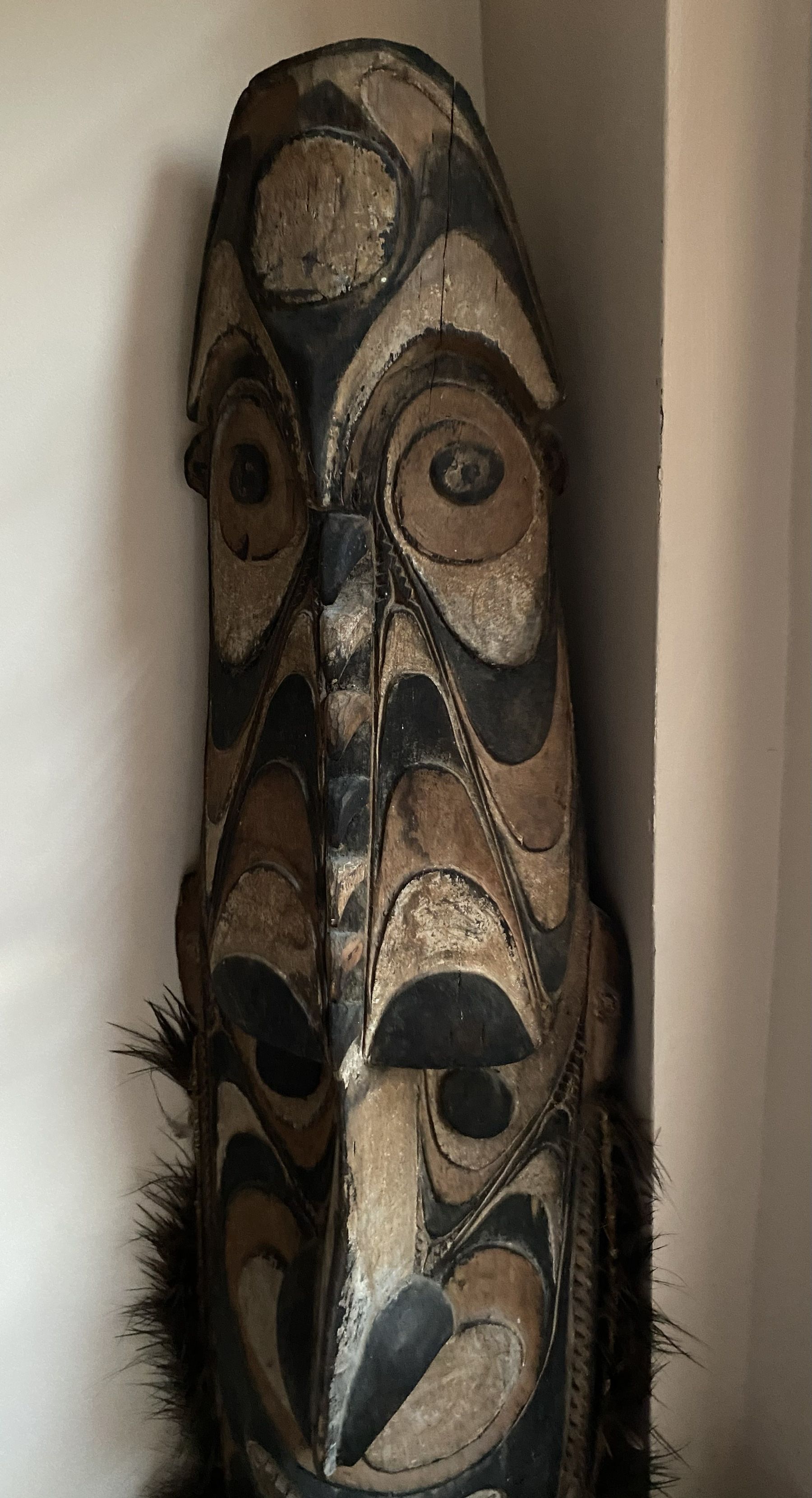 Papuan Sepik River Painted Wood Ancestral Mask thumbnail 2