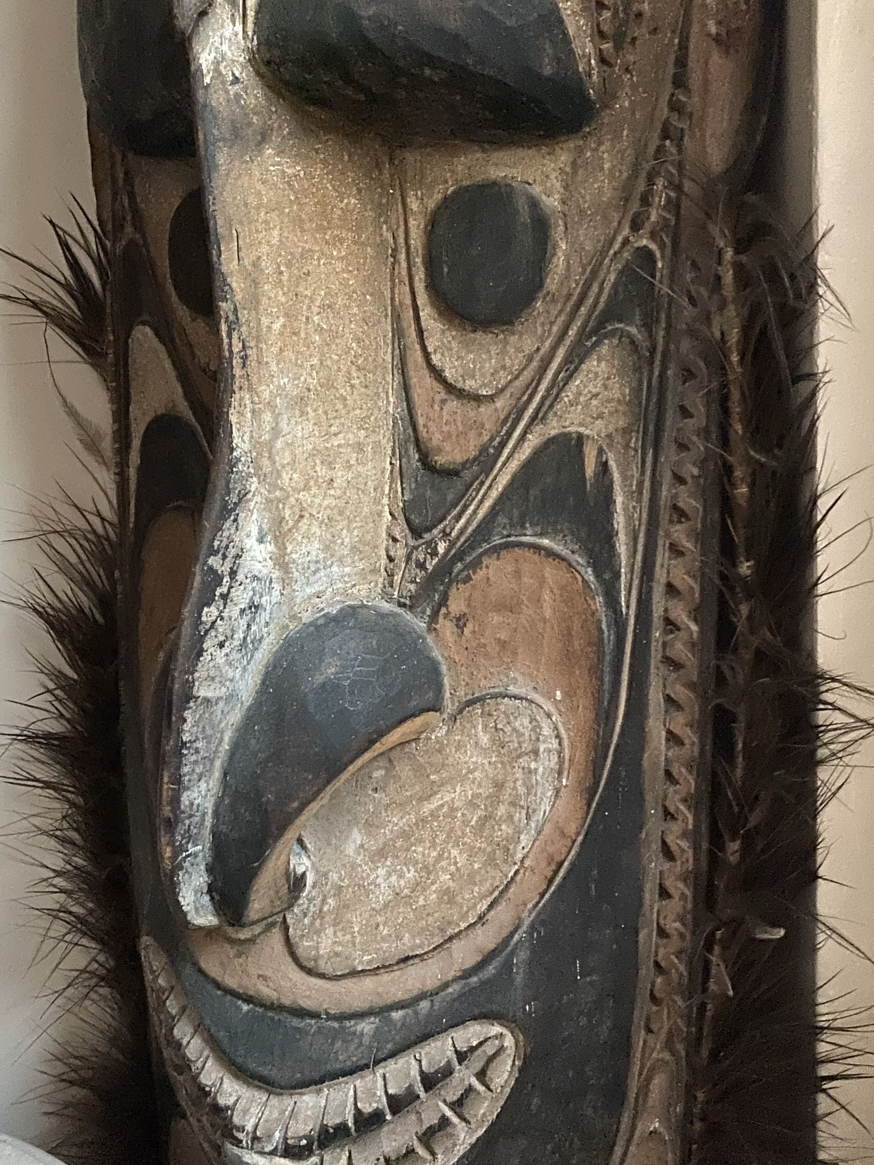 Papuan Sepik River Painted Wood Ancestral Mask thumbnail 4