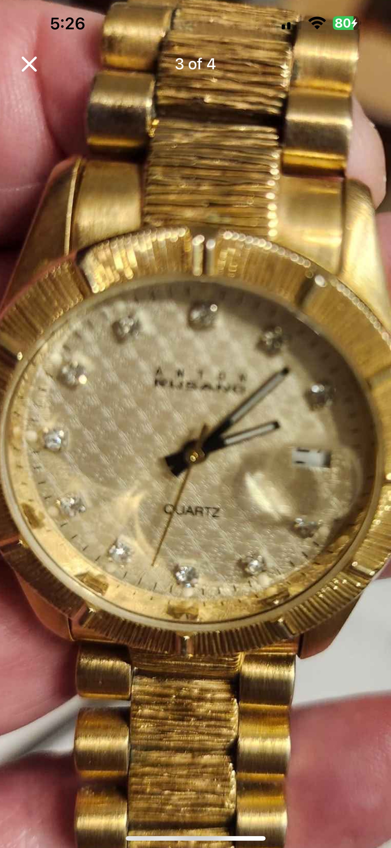 Anton Russo Gold-Tone Quartz Wristwatch
