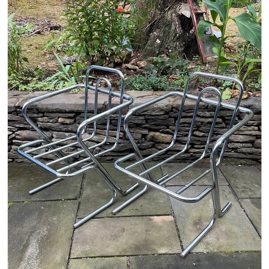 Modernist Chrome Tubular Chairs thumbnail 2
