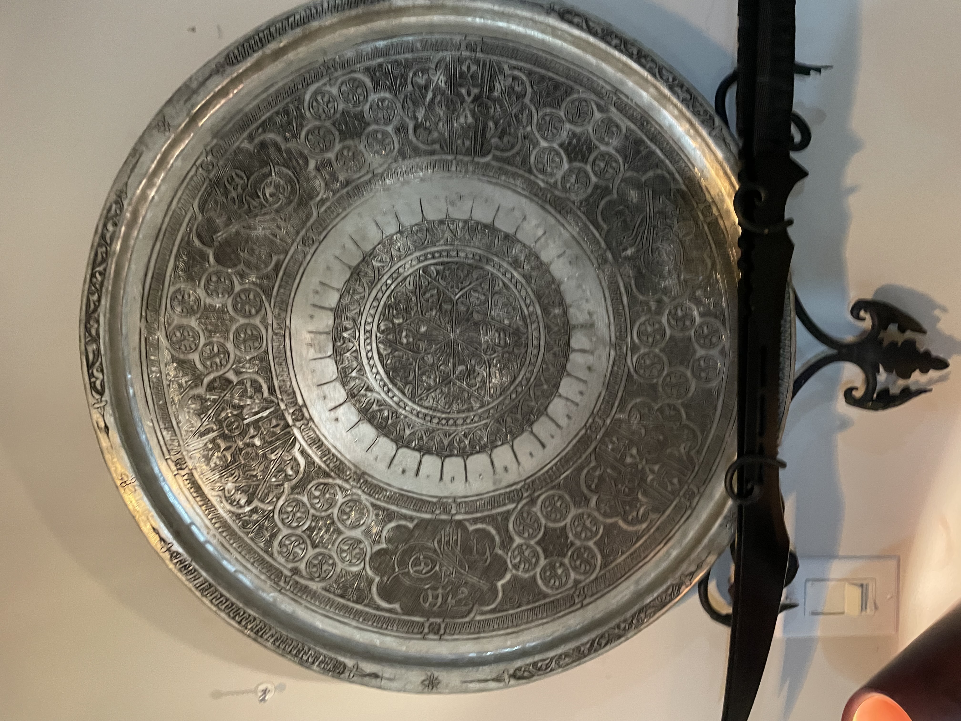 Middle Eastern Silver Decorative Tray