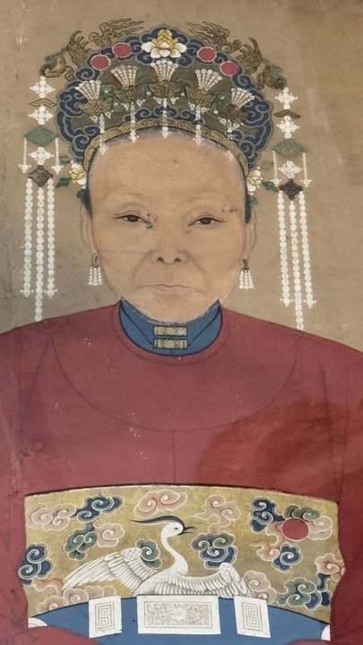 Qing Dynasty Style Ancestor Portrait of a Lady
