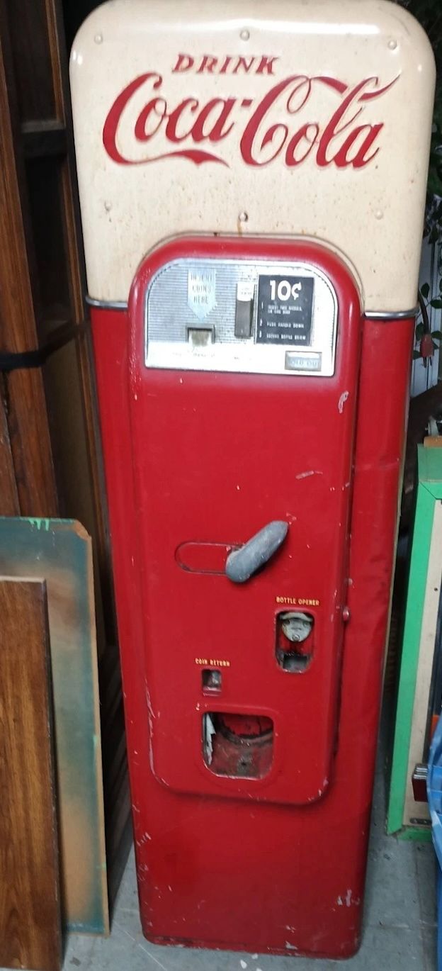 Mid‑Century Coca‑Cola Vendo Model 44 Steel Bottle Vending Machine
