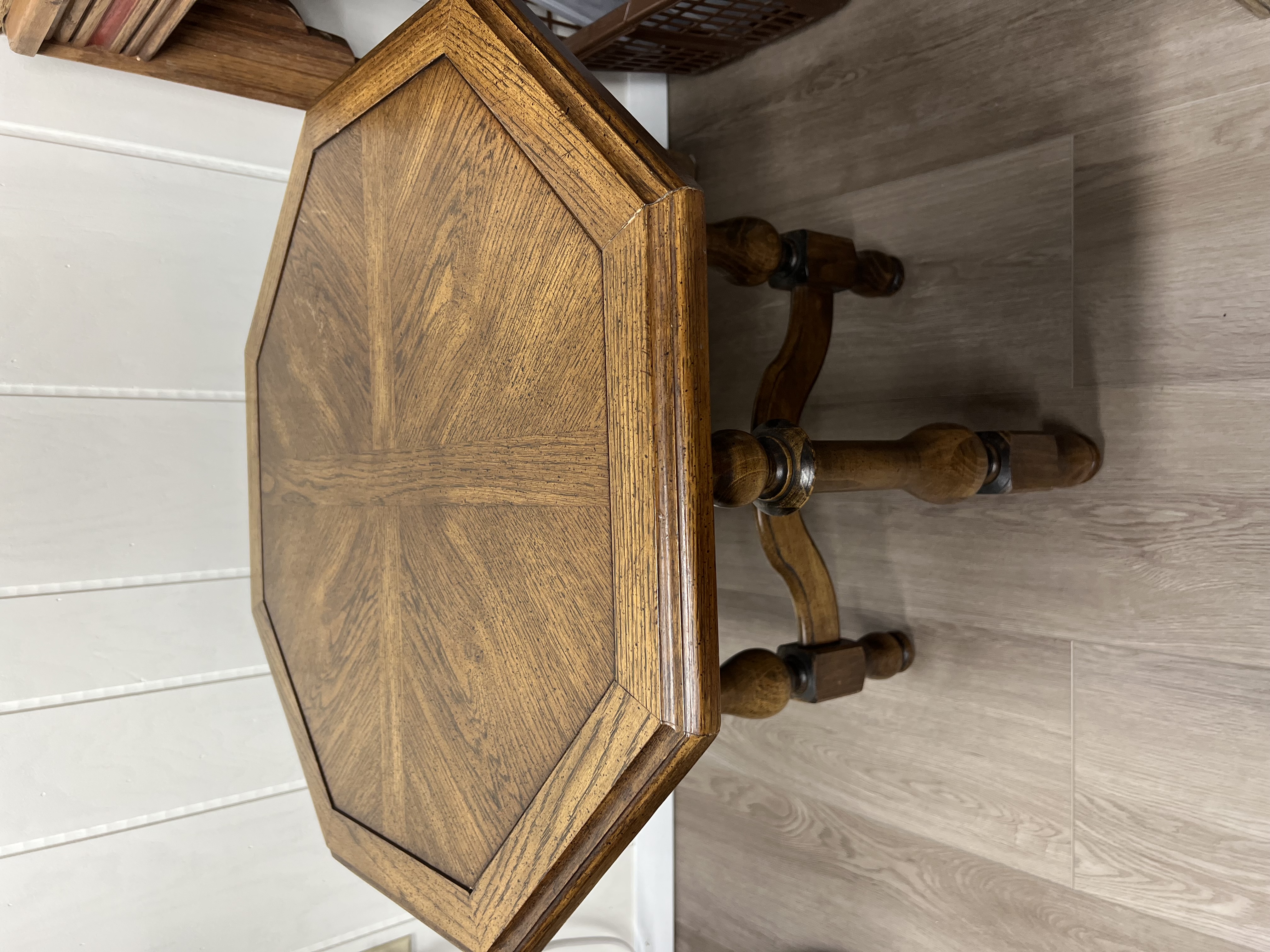 American Jacobean Revival Oak Octagonal Occasional Table