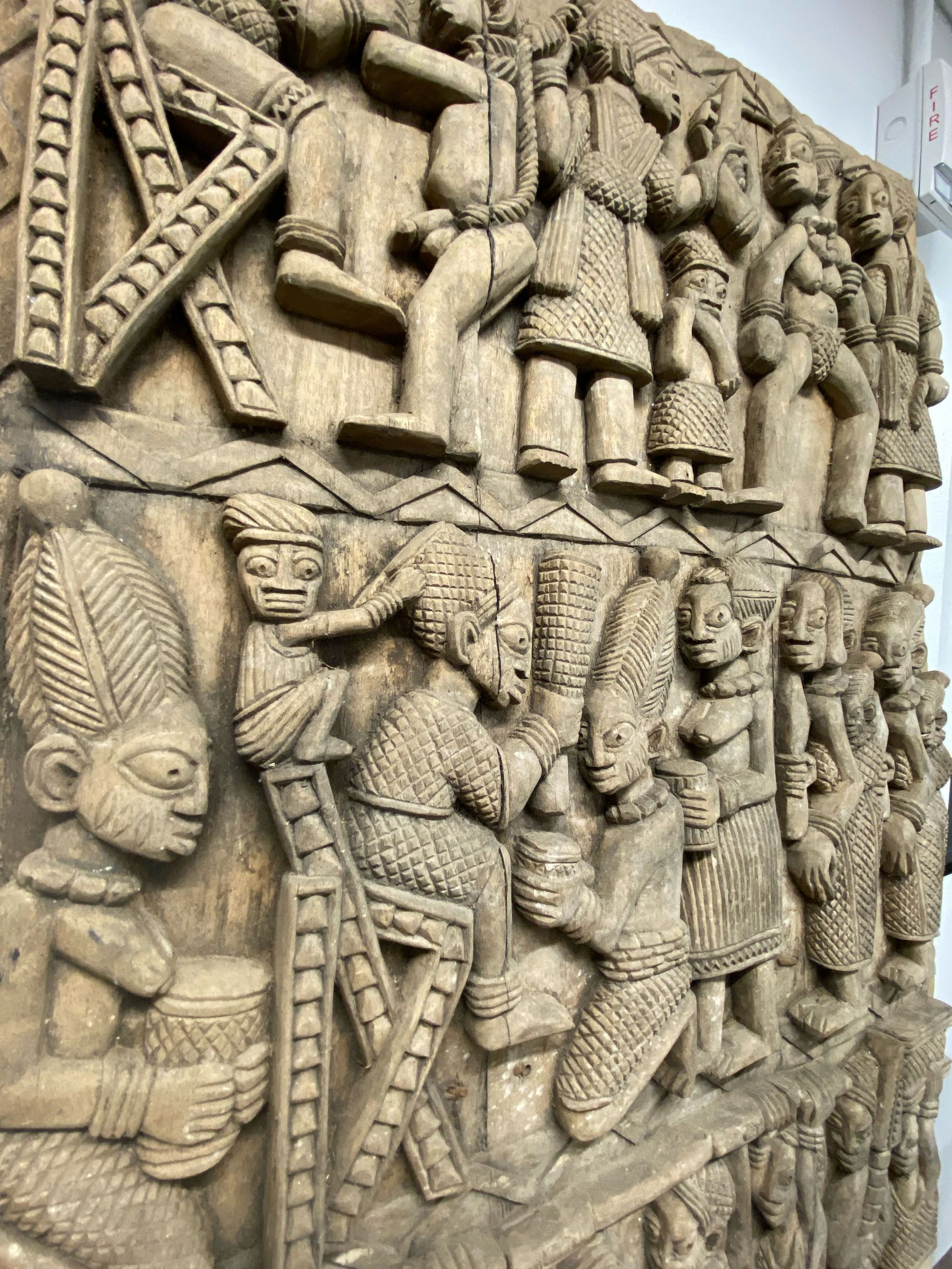 Pair of African Yoruba Carved Hardwood Narrative Door Panels thumbnail 5