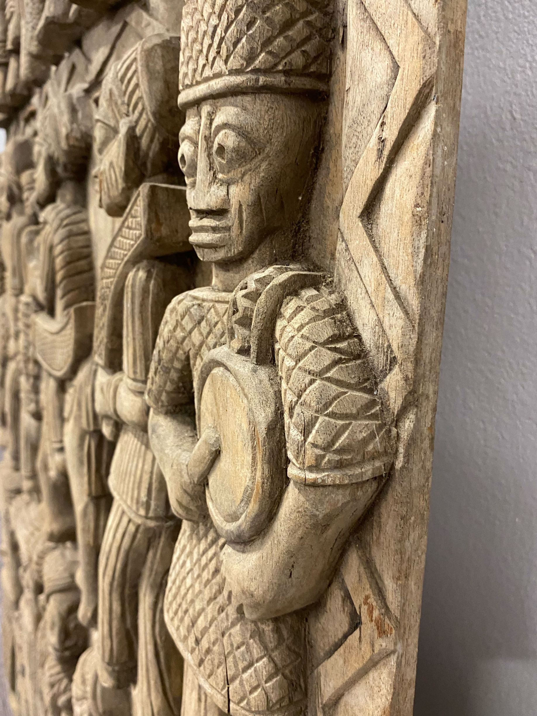 Pair of African Yoruba Carved Hardwood Narrative Door Panels thumbnail 8