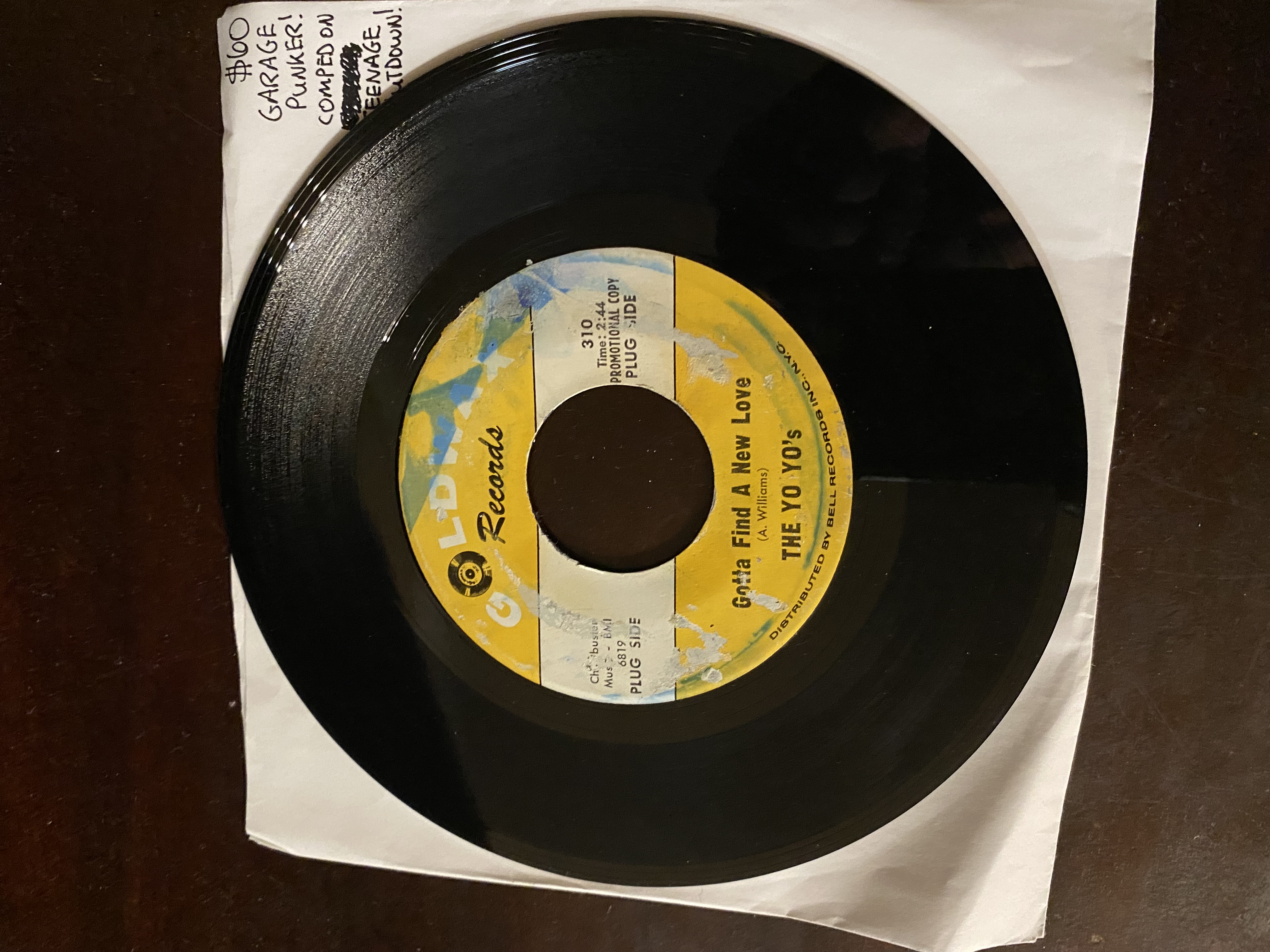 Goldwax Records Garage Punk 45 RPM Vinyl Single – The Yo Yo’s “Gotta Find A New Love”