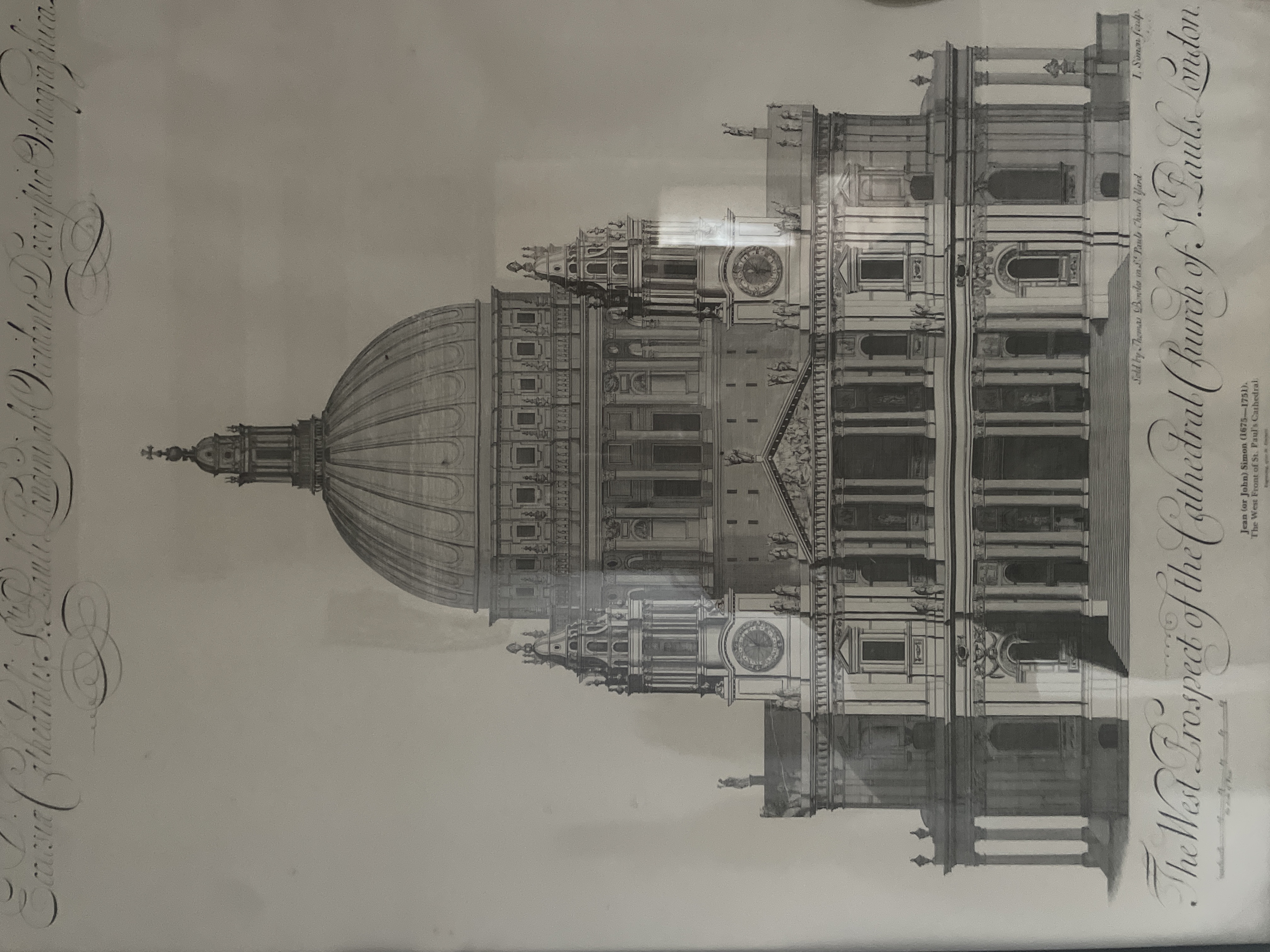 Georgian British Copperplate Engraving: “The West Prospect of the Cathedral Church of St. Paul’s, London”
