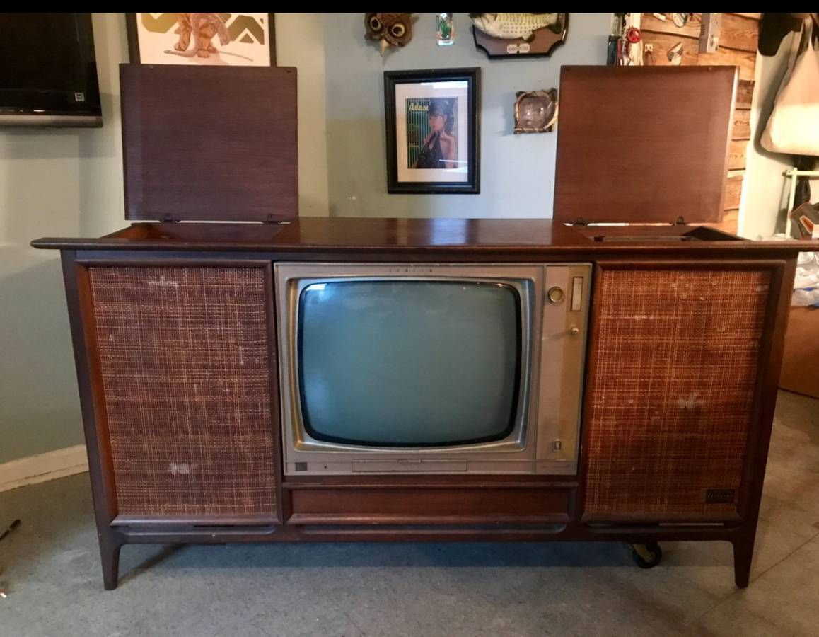 Mid‑Century Modern Zenith Stereophonic High Fidelity Television–Phonograph Console