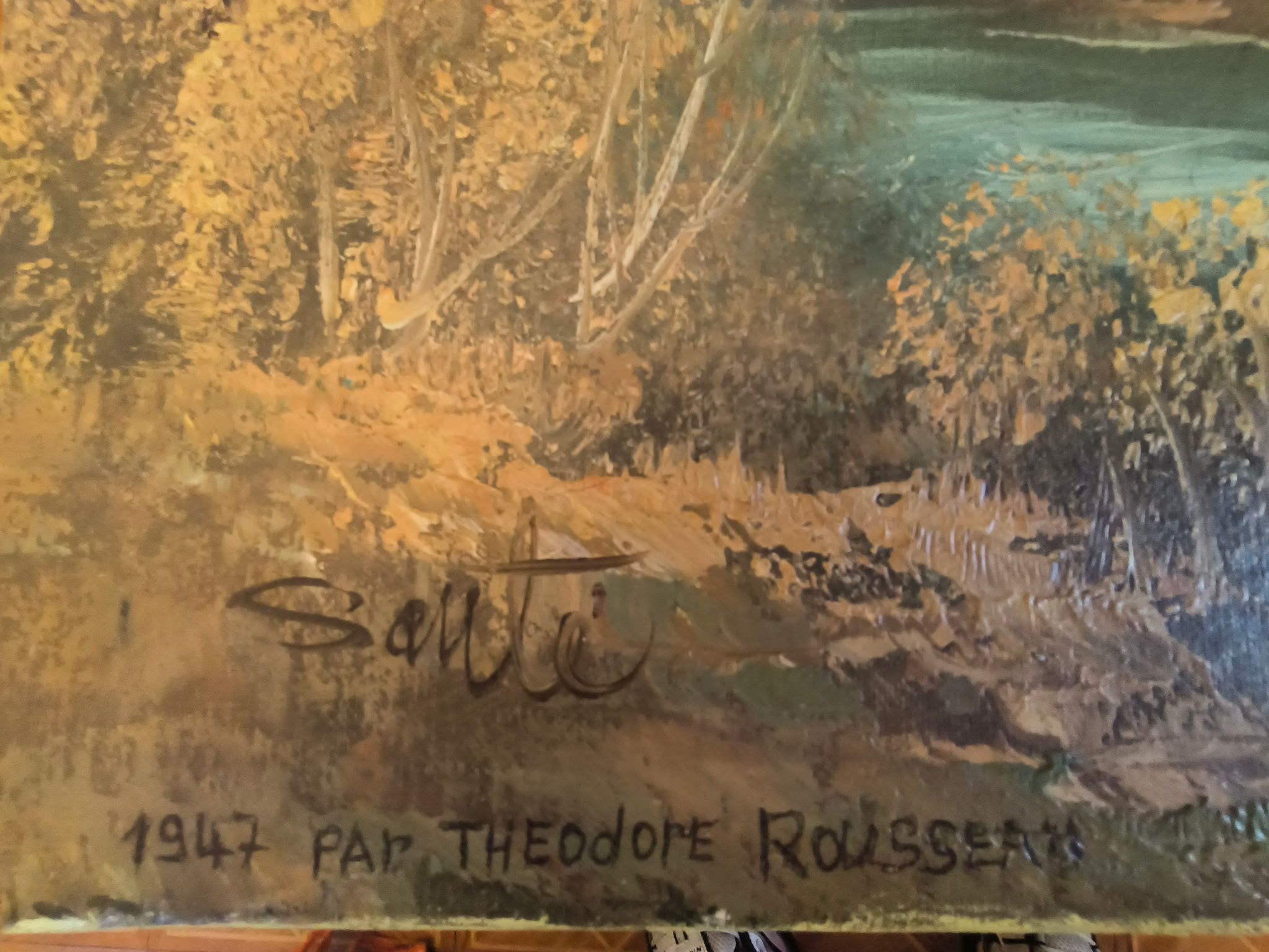 Decorative Landscape Painting Bearing Inscription 'Theodore Rousseau' thumbnail 4
